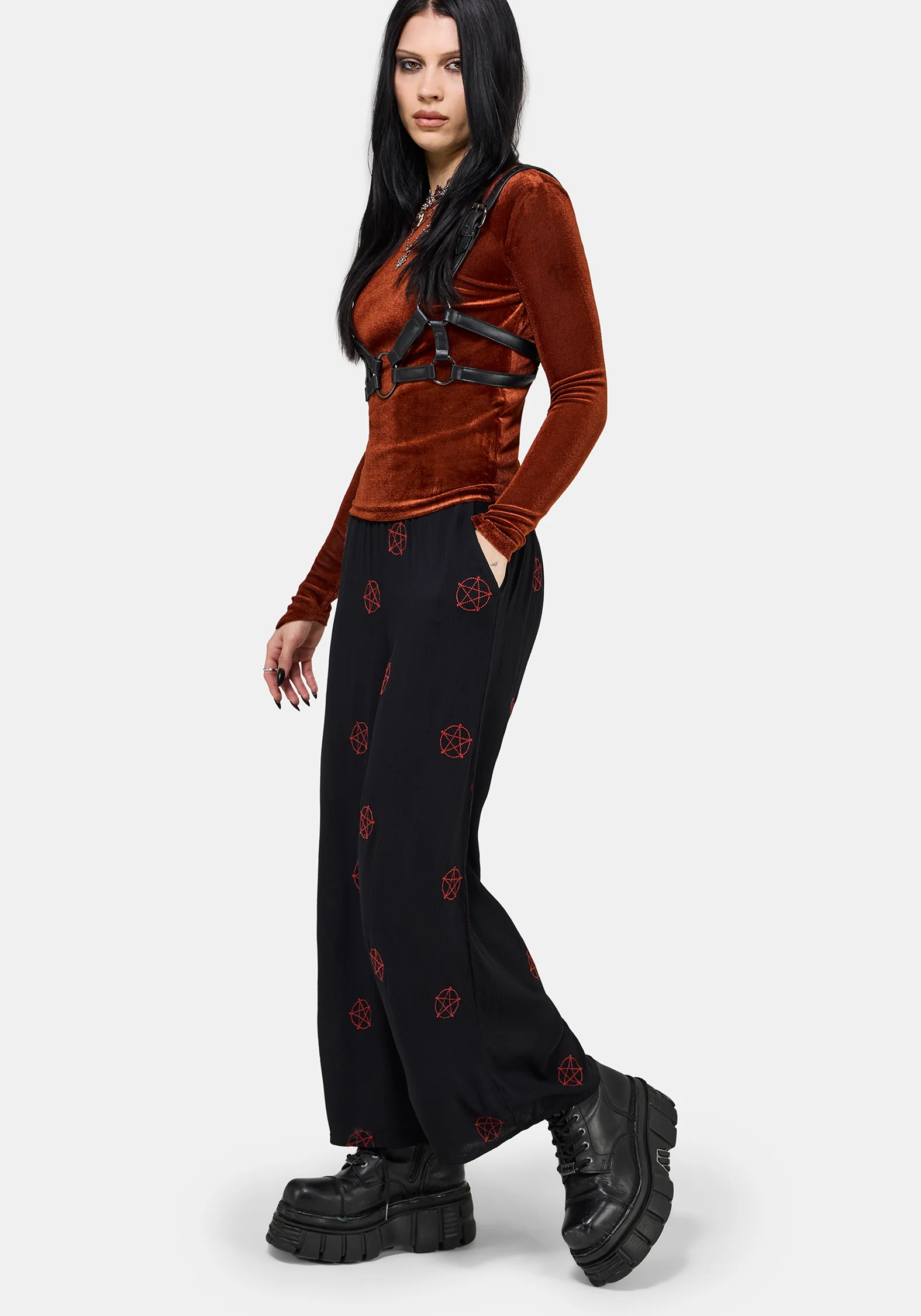 Druantia Moon Embroidery Wide Leg Culotte - Image 5