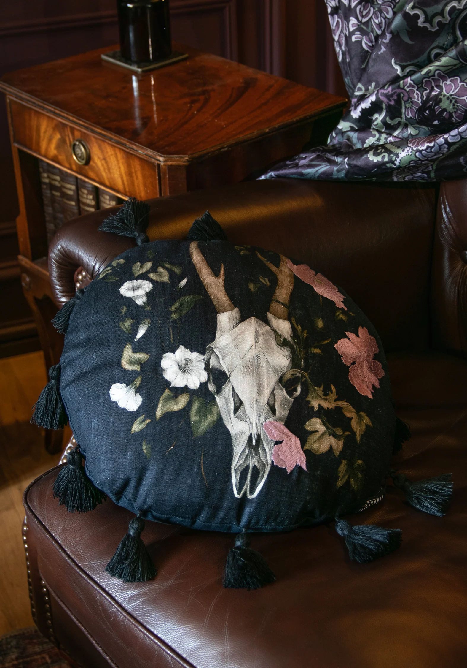 Dusha Garden Embroidered Tassel Edge Cushion - Image 2
