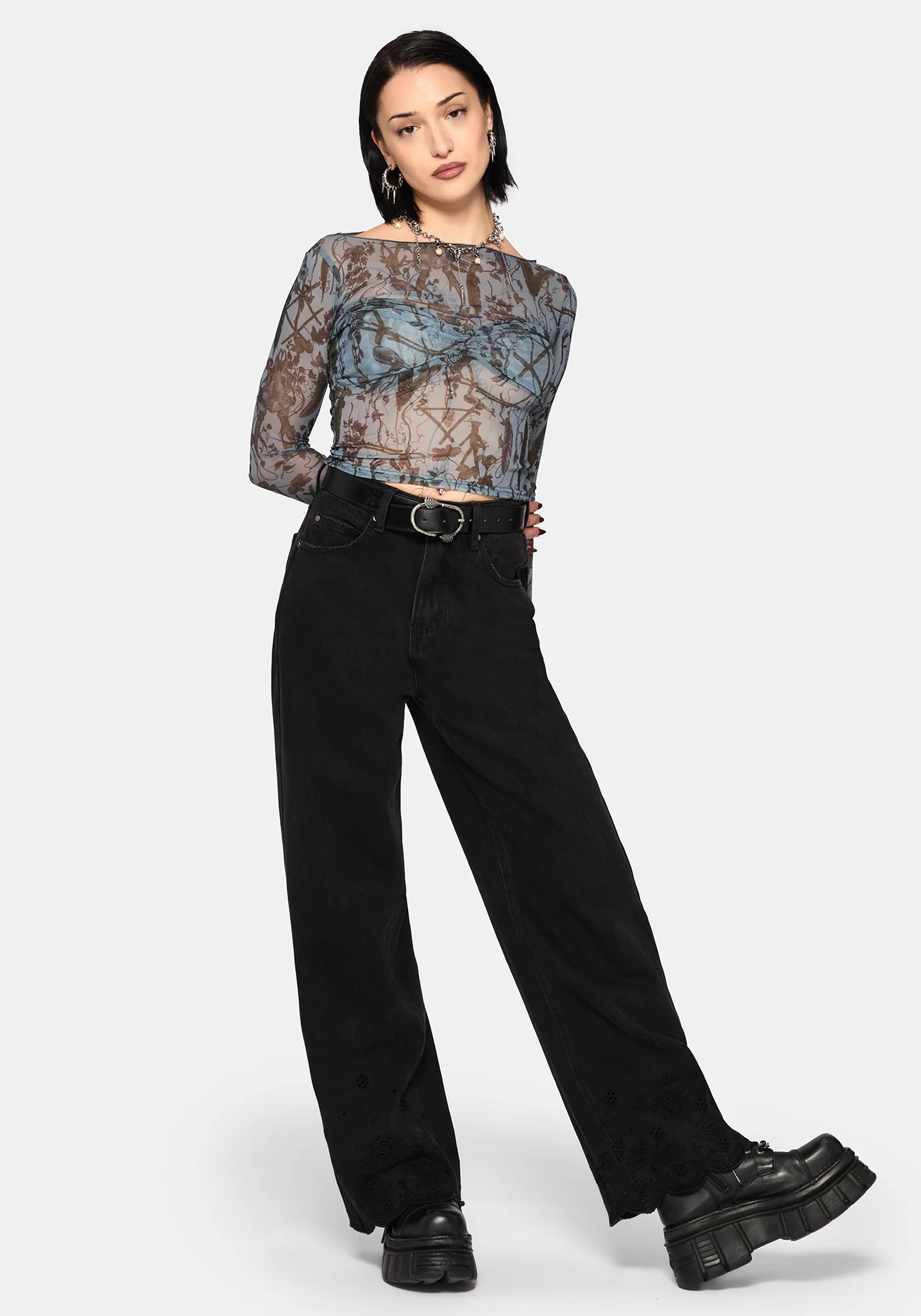 Dusha Garden Long Sleeve Mesh Top - Image 5