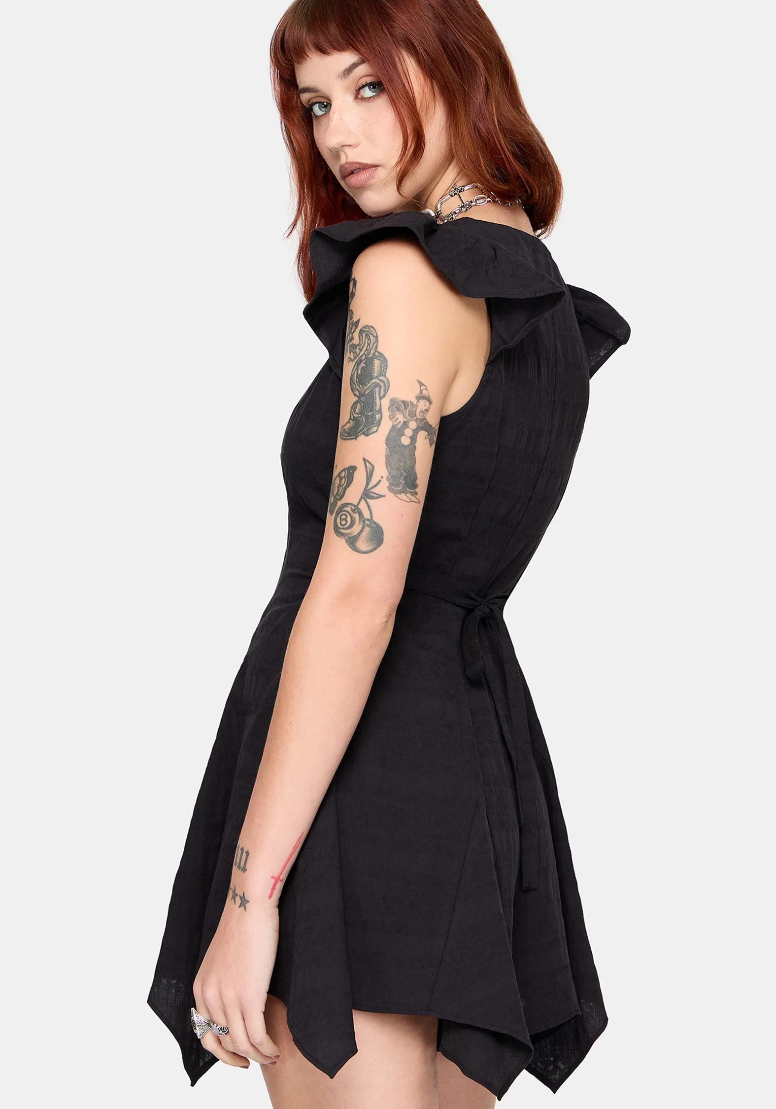 Elindra Ruffle Neck Button Up Playsuit - Image 4