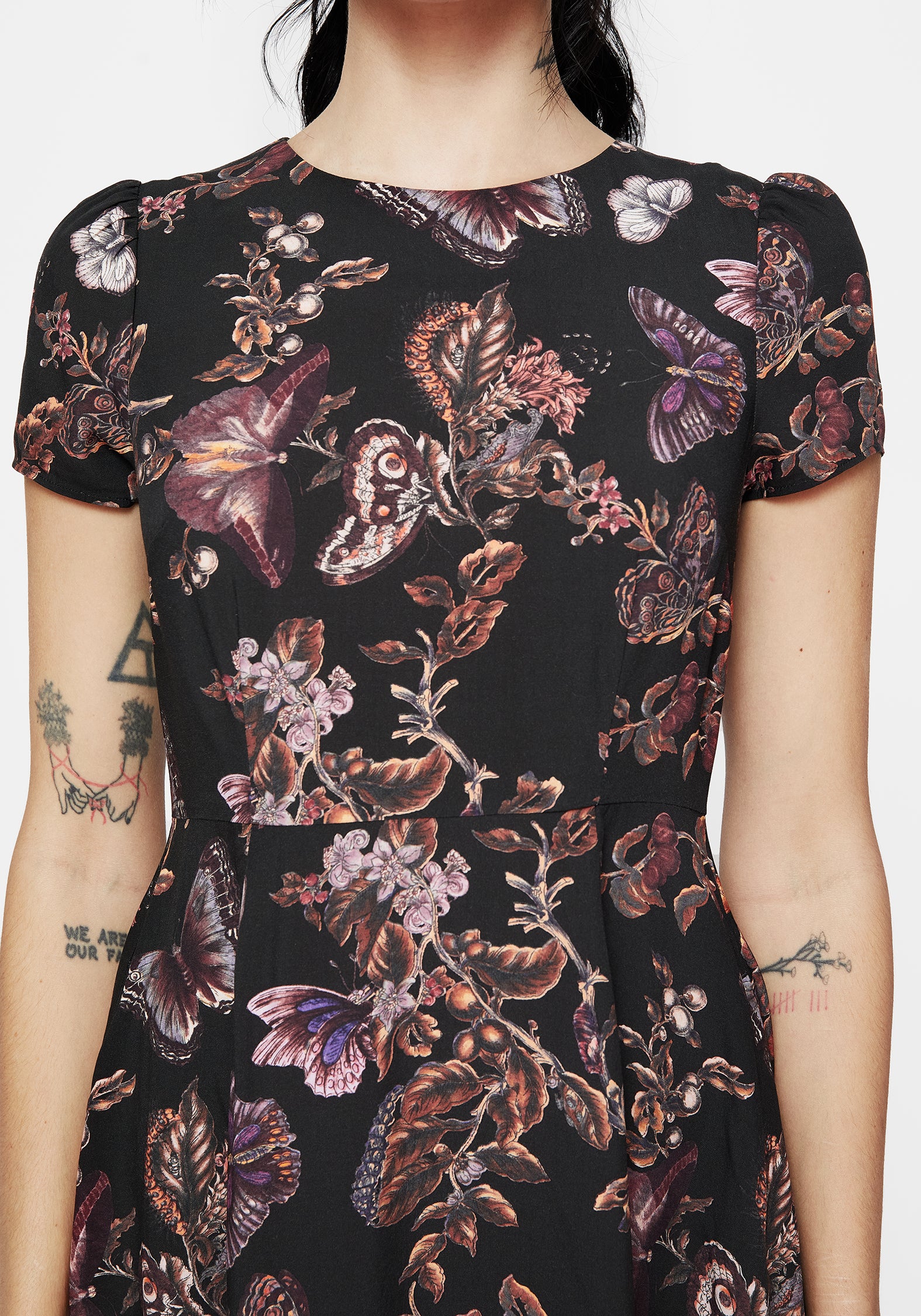 Eloise Floral Butterfly Print Mini Dress - Image 2