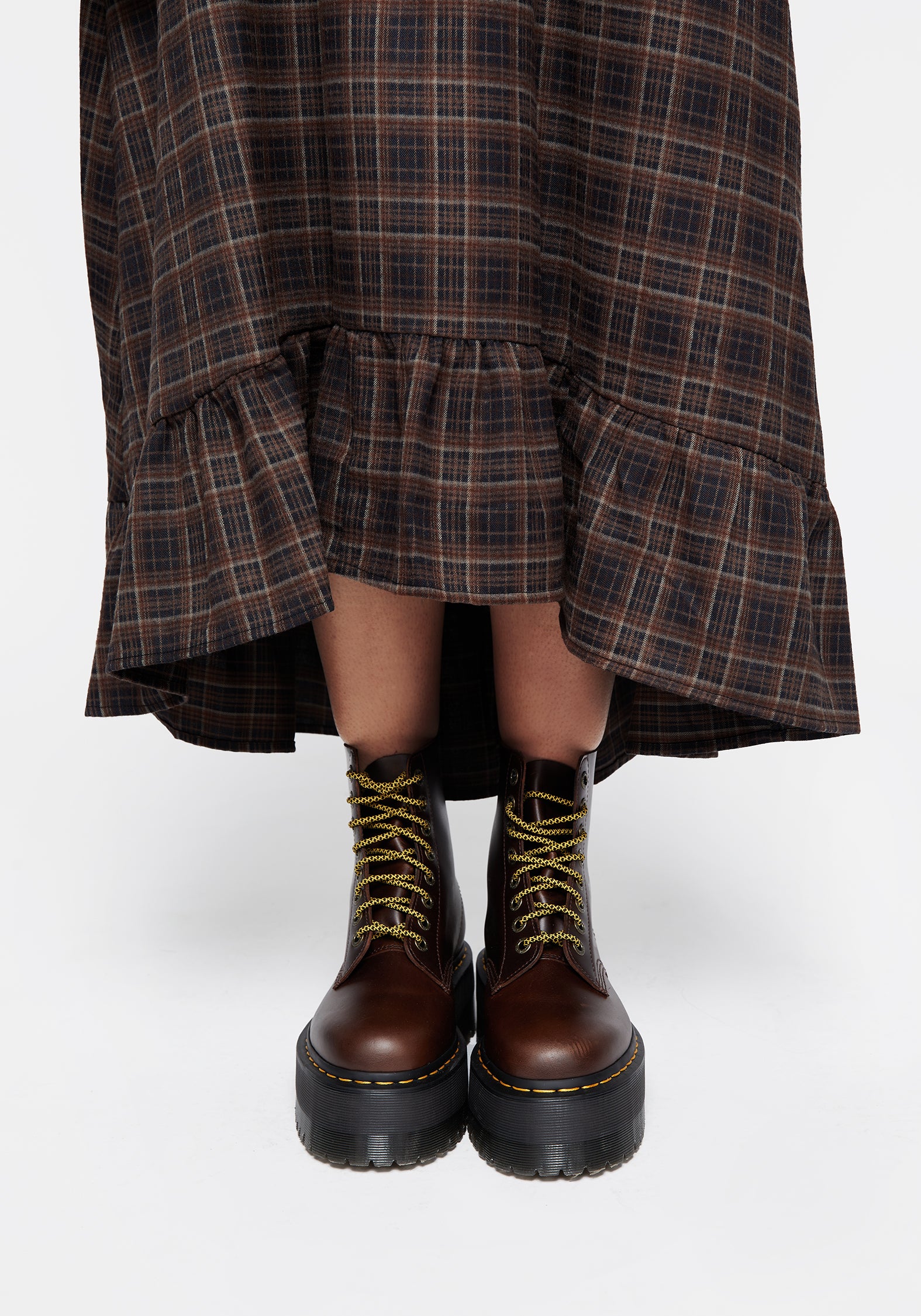 Embla Check Ruffle Maxi Skirt - Image 2