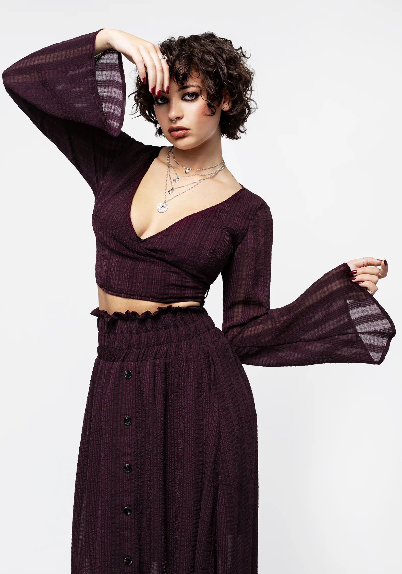 Enola Bell Sleeve Co-ord Wrap Top - Image 4