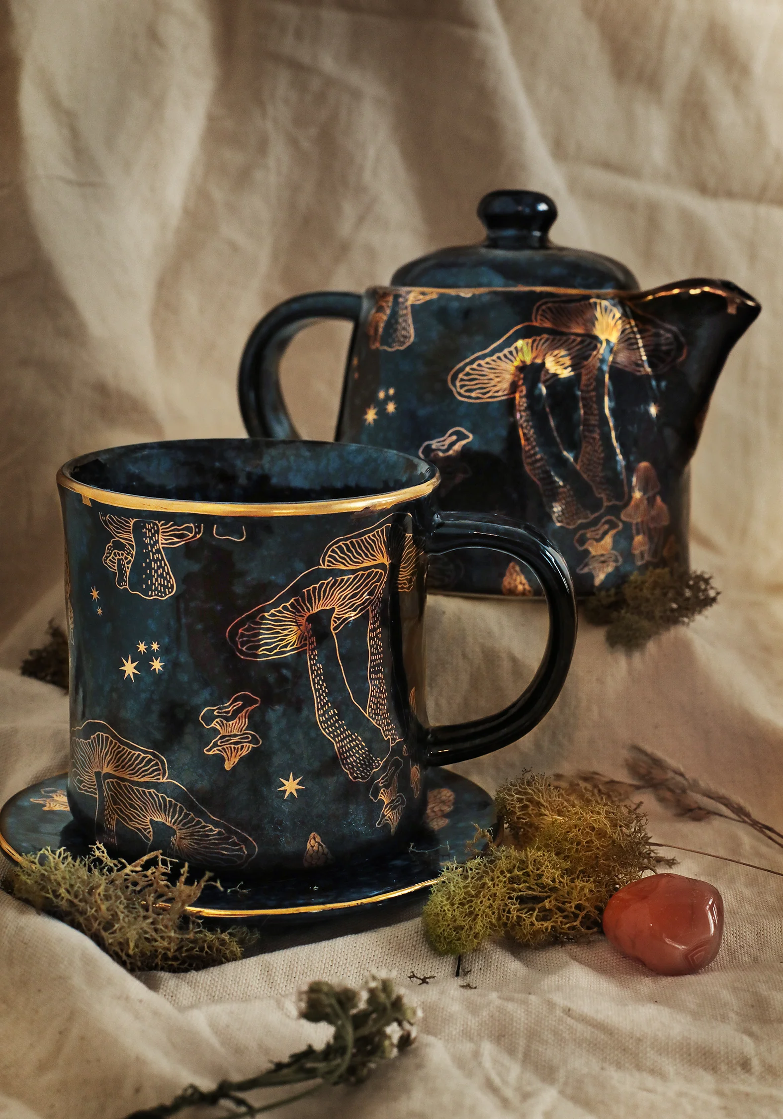 Faefire Foiled Mushroom Print Mug - Image 6