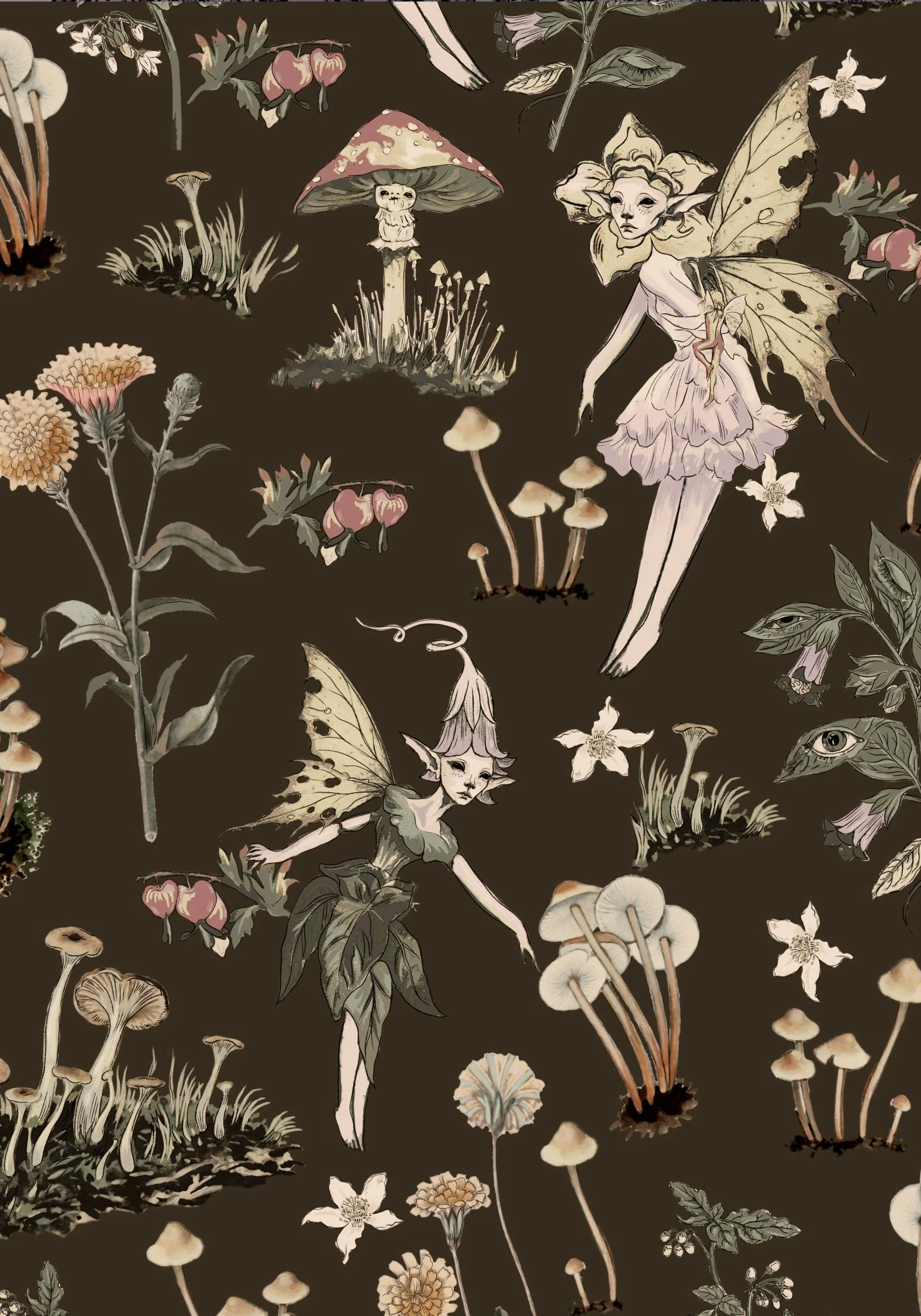 Faela Fairy Print Bias Cut Midaxi Skirt - Image 6