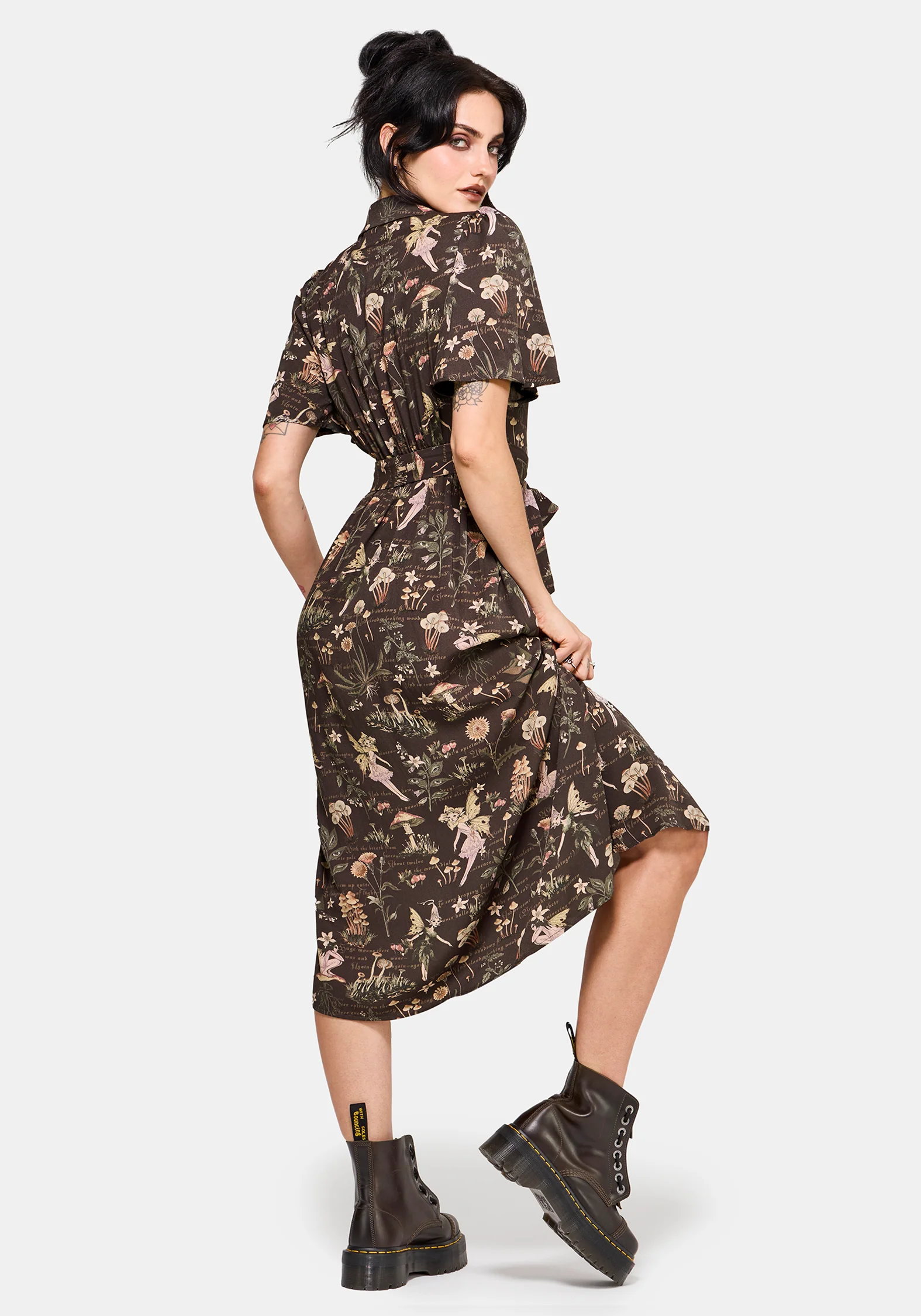 Faela Fairy Tie Waist Wrap Midi Dress - Image 3