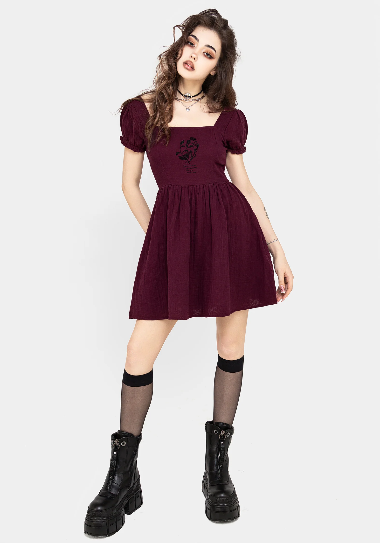 Frances Embroidered Cotton Mini Dress - Image 7