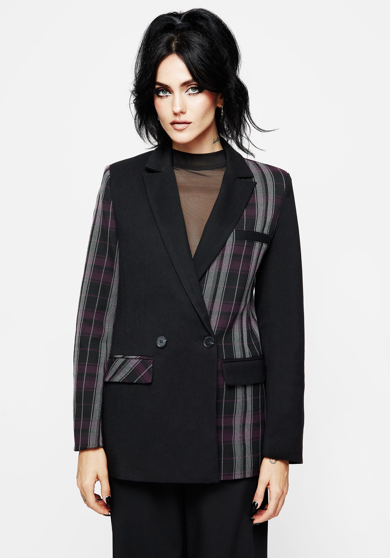 Gambit Spliced Check Blazer - Image 5