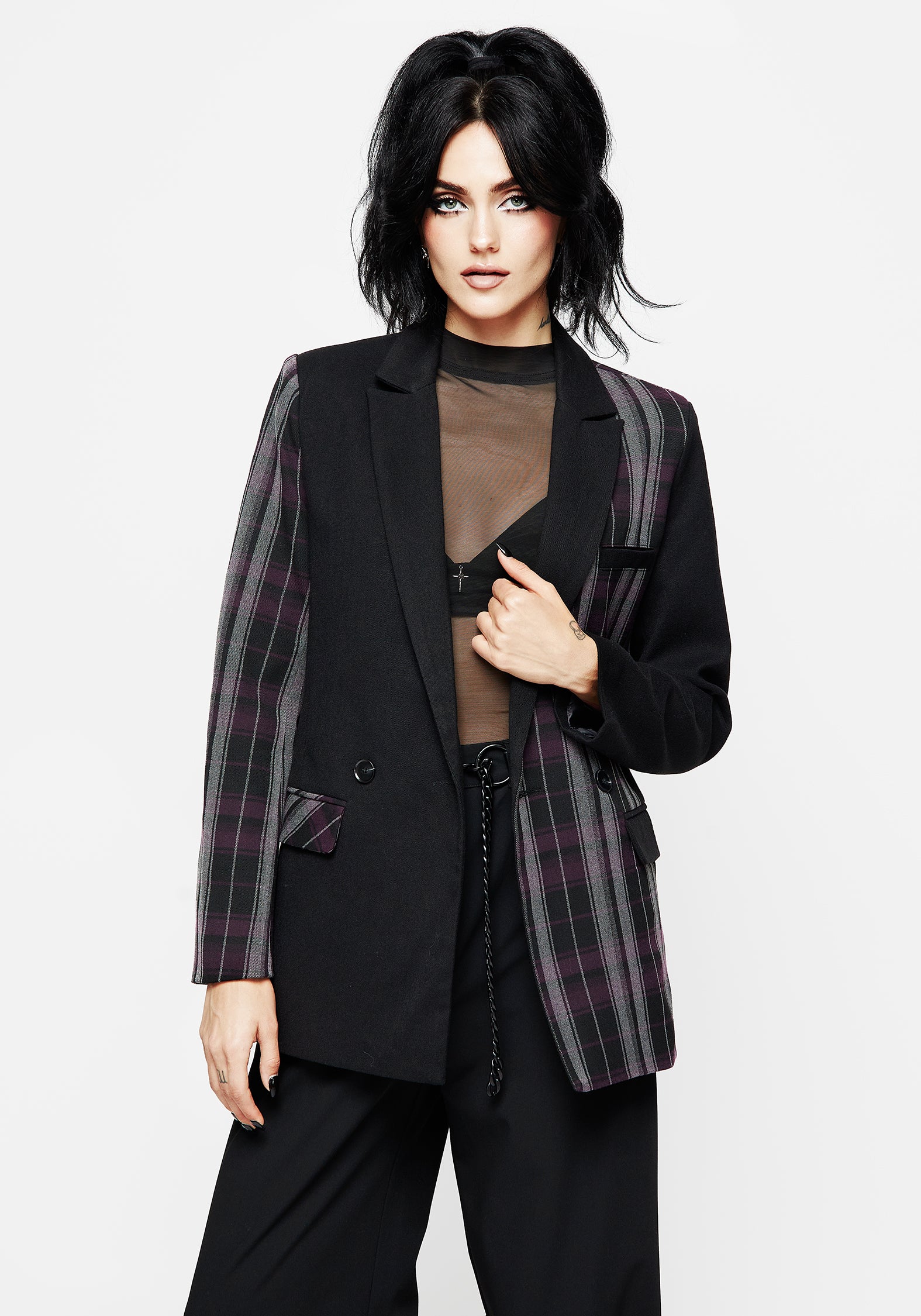 Gambit Spliced Check Blazer - Image 7