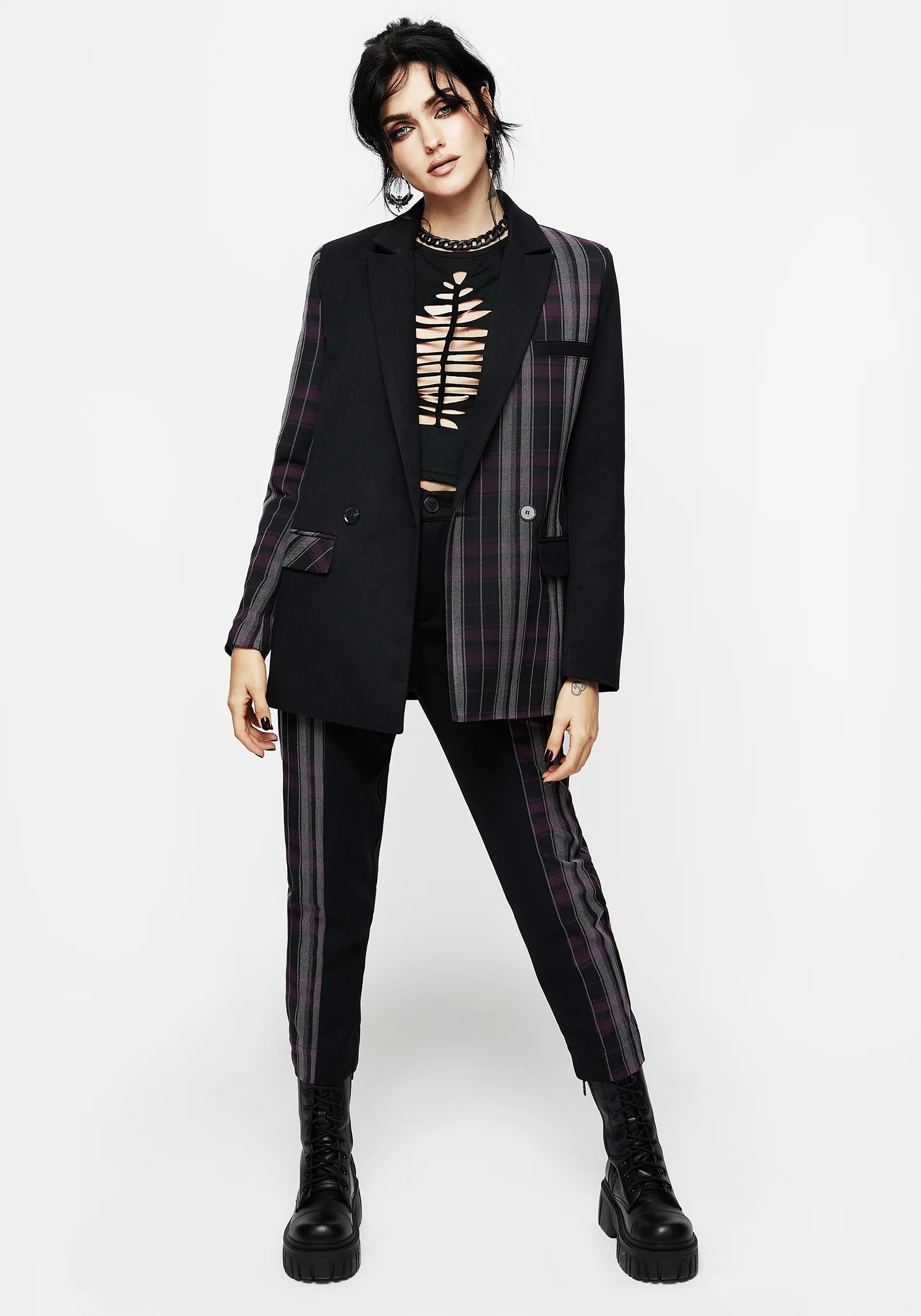 Gambit Spliced Check Blazer - Image 8