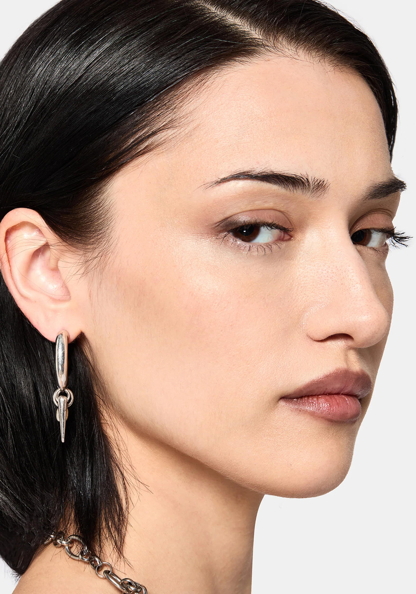 Gloryx Spike Faux Pearl Hoops - Image 2