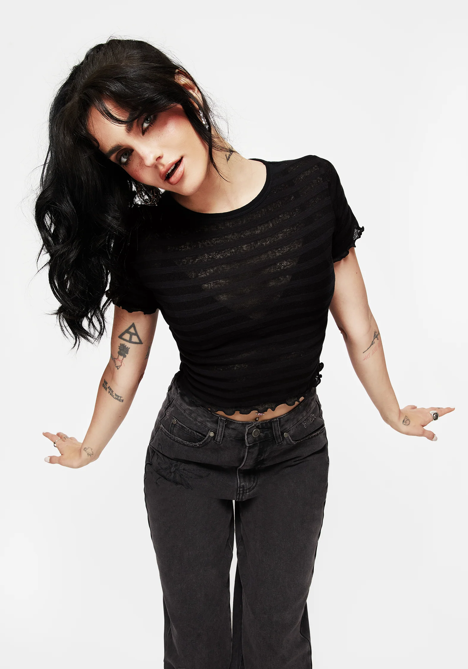 Gomez Lettuce Hem Jersey Crop Tee - Image 5