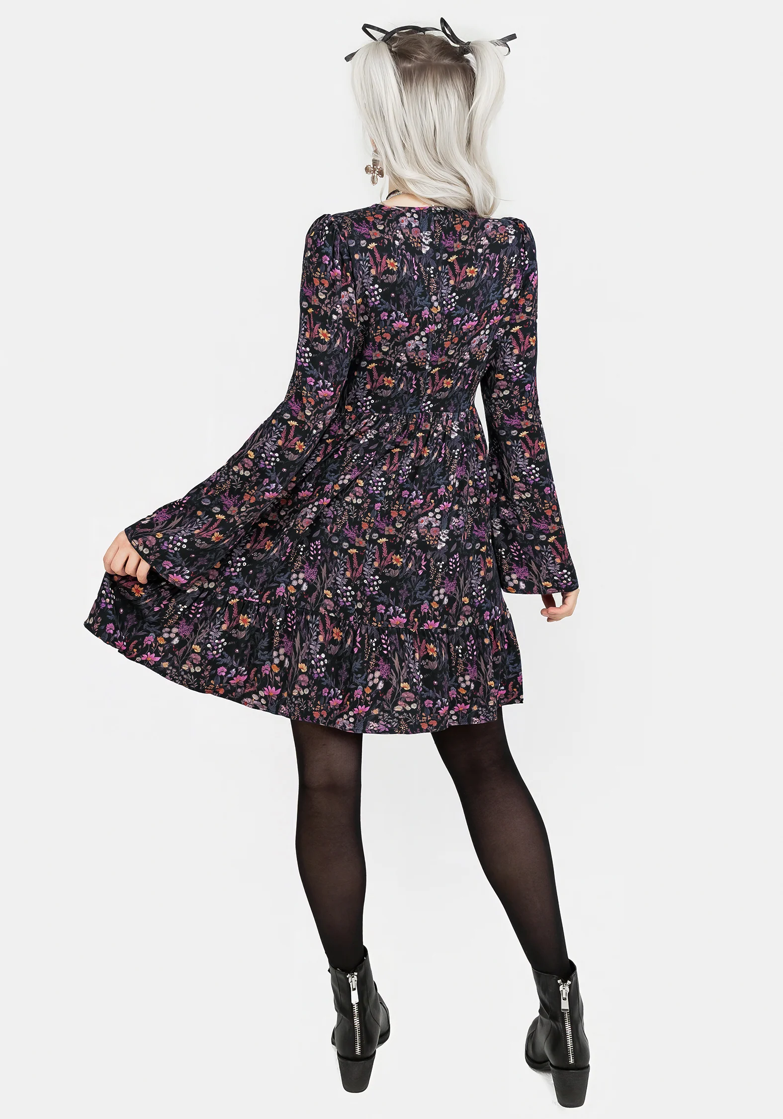 Heliotrope Floral Mini Smock Dress - Image 3