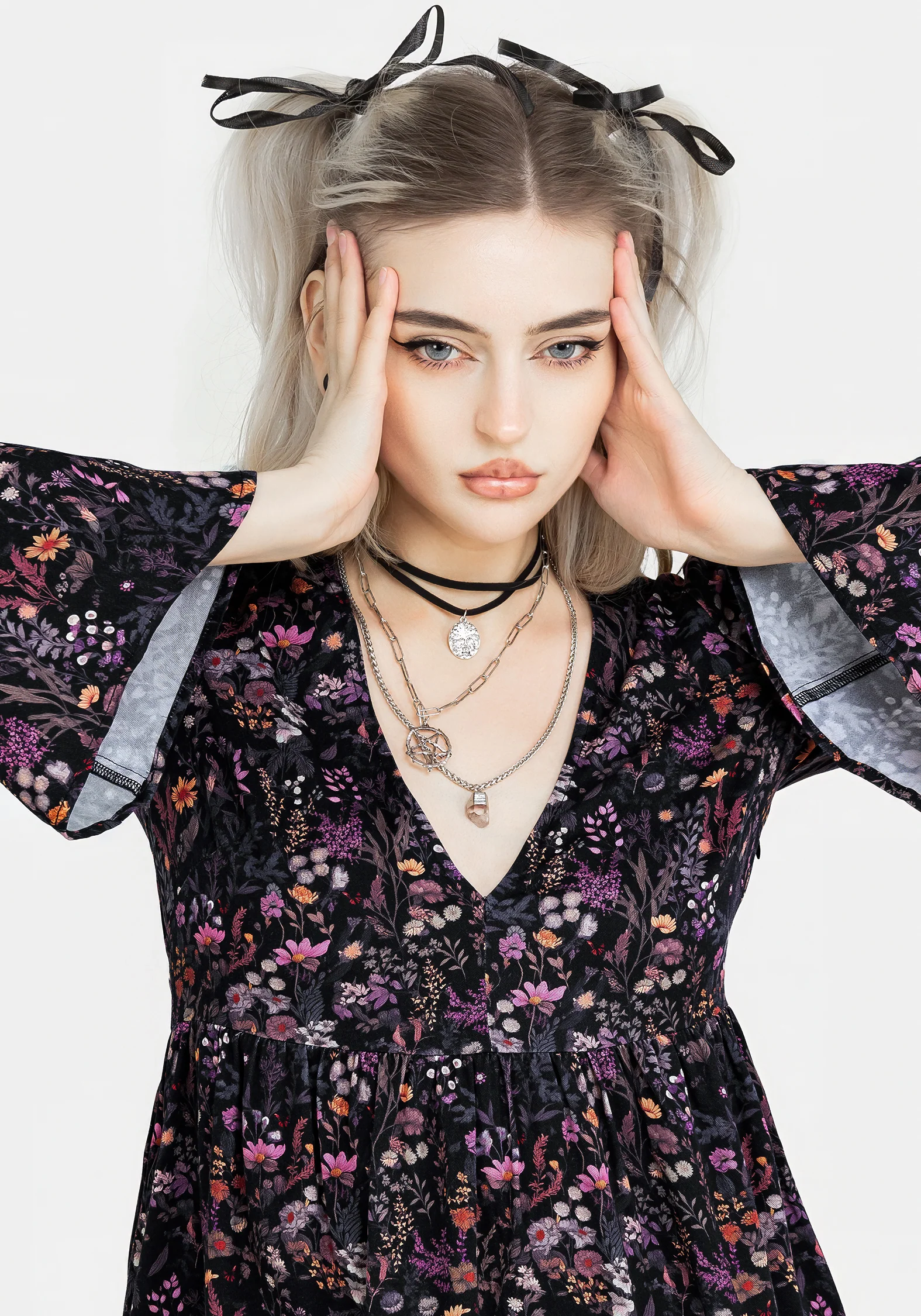 Heliotrope Floral Mini Smock Dress - Image 7
