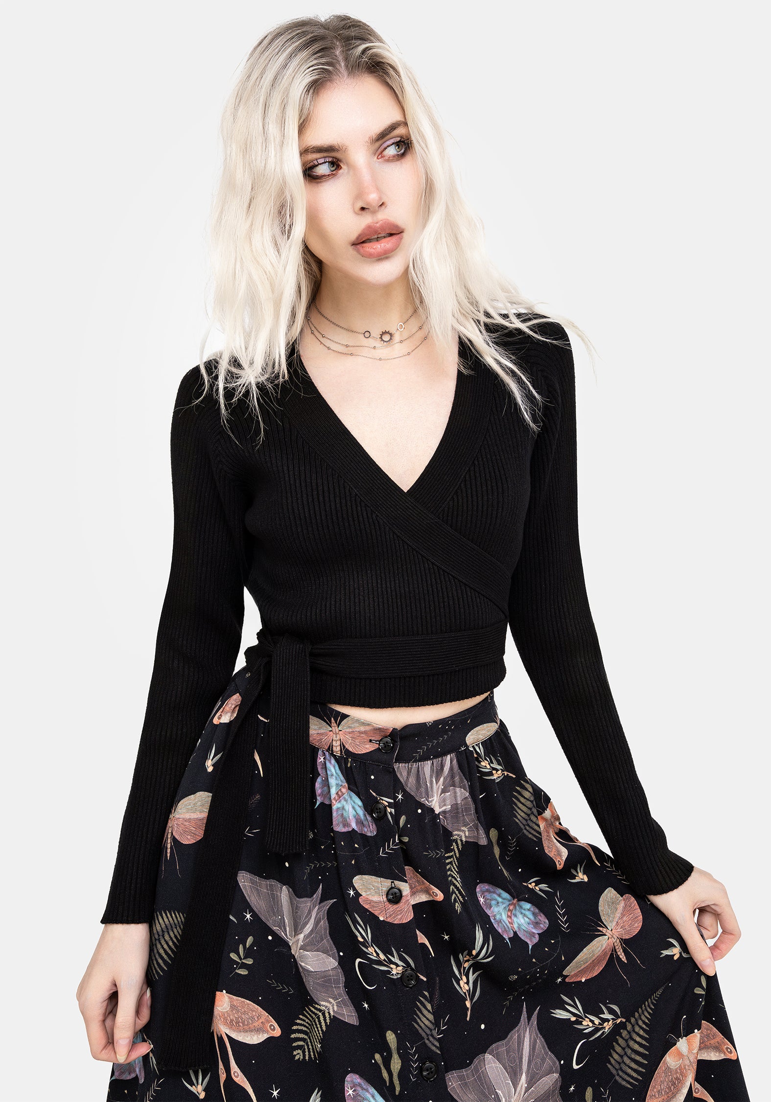 Holda Rib Knit Wrap Cardigan - Image 5