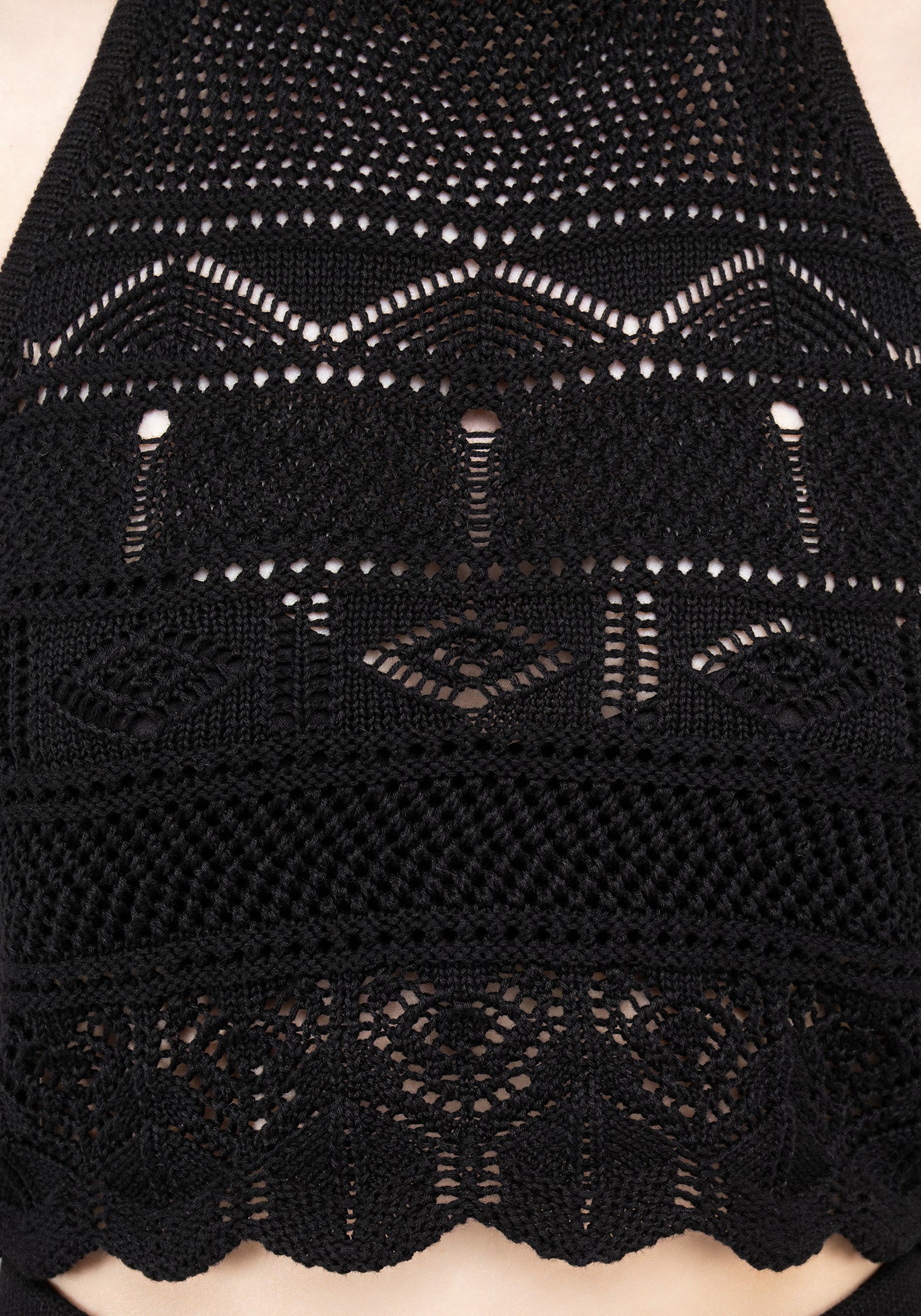 Hooked Pointelle Halter Crop Top - Image 2