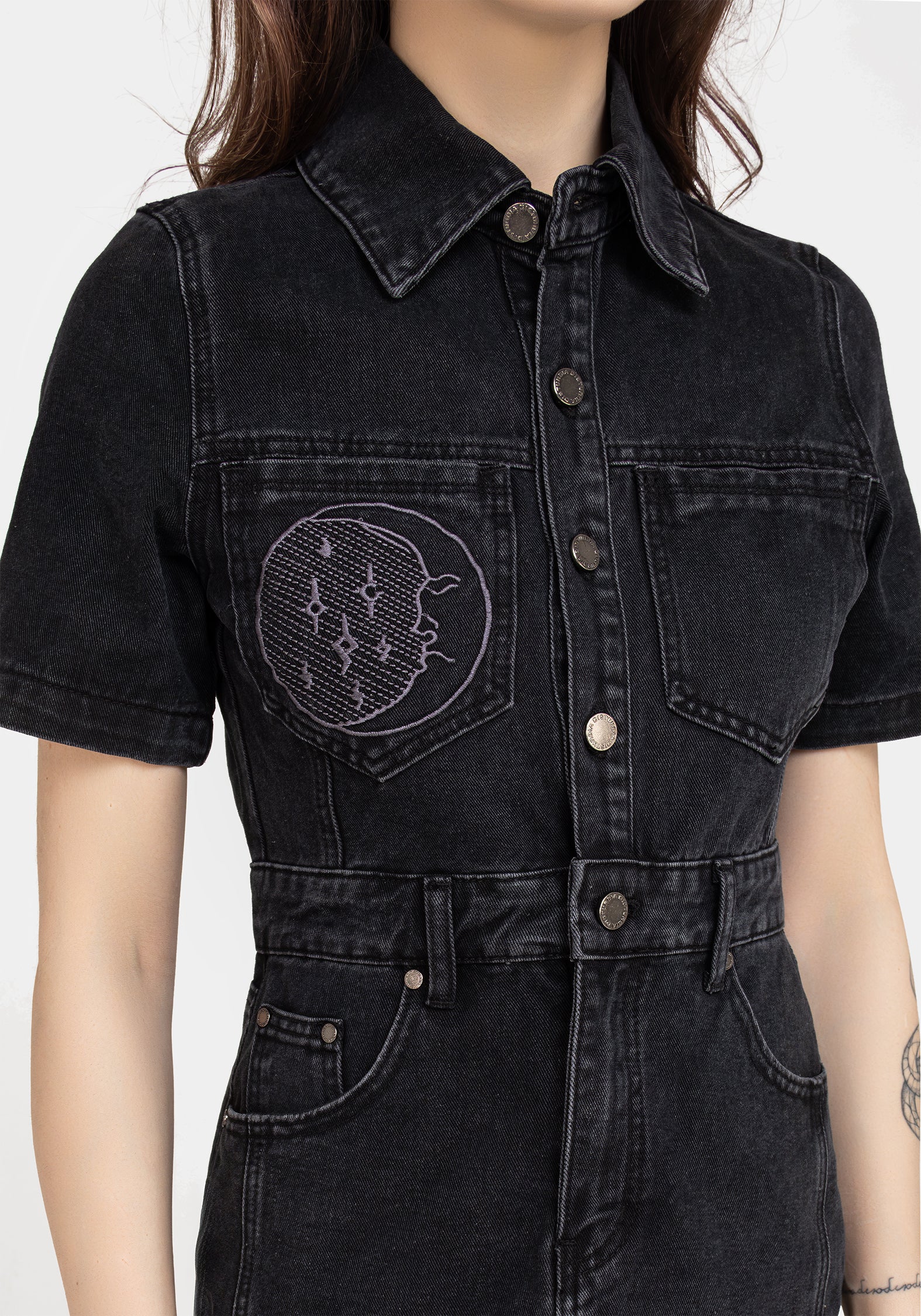 Invictus Denim Mini Shirt Dress - Image 2