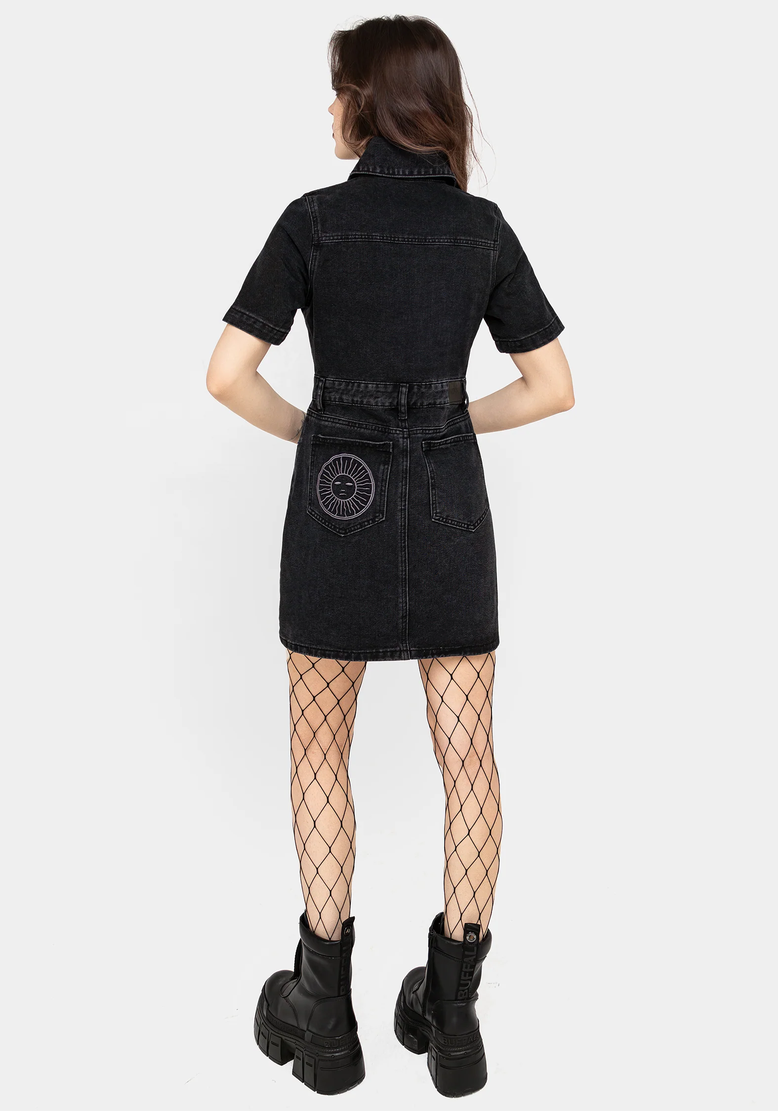 Invictus Denim Mini Shirt Dress - Image 3