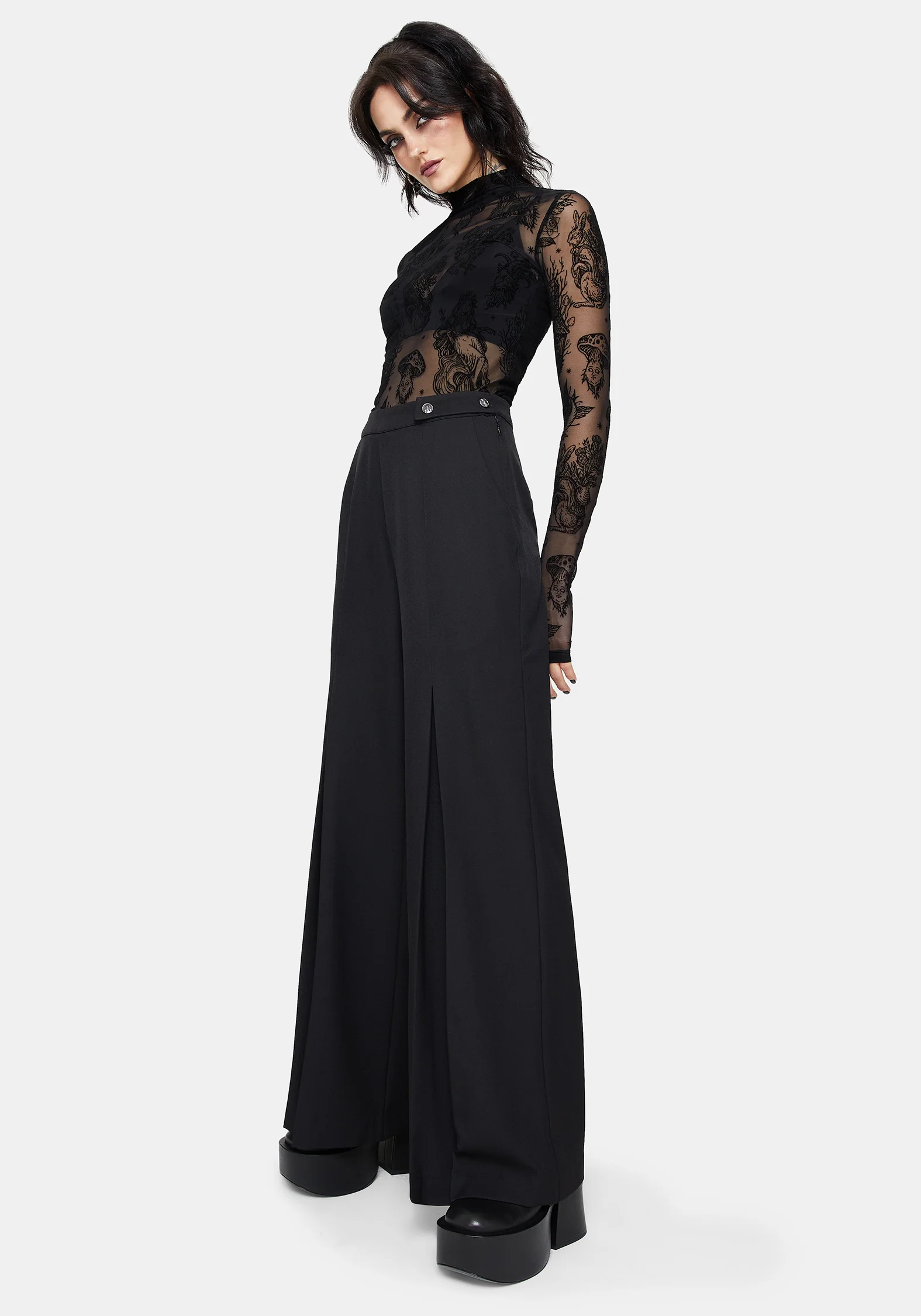 Iris Celestial Side Button Tailored Trousers