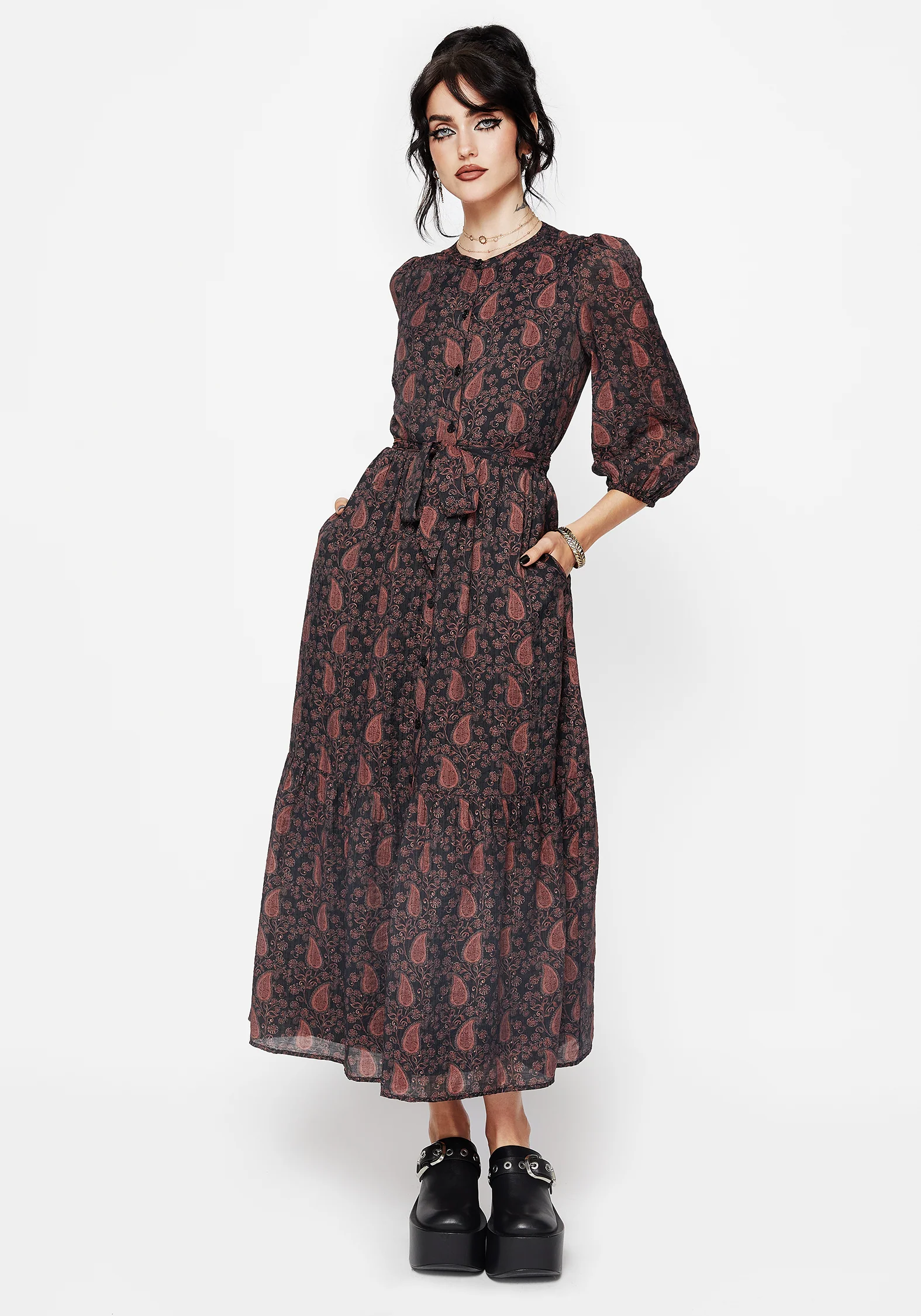 Isola Paisley Shift Midaxi Dress - Image 6