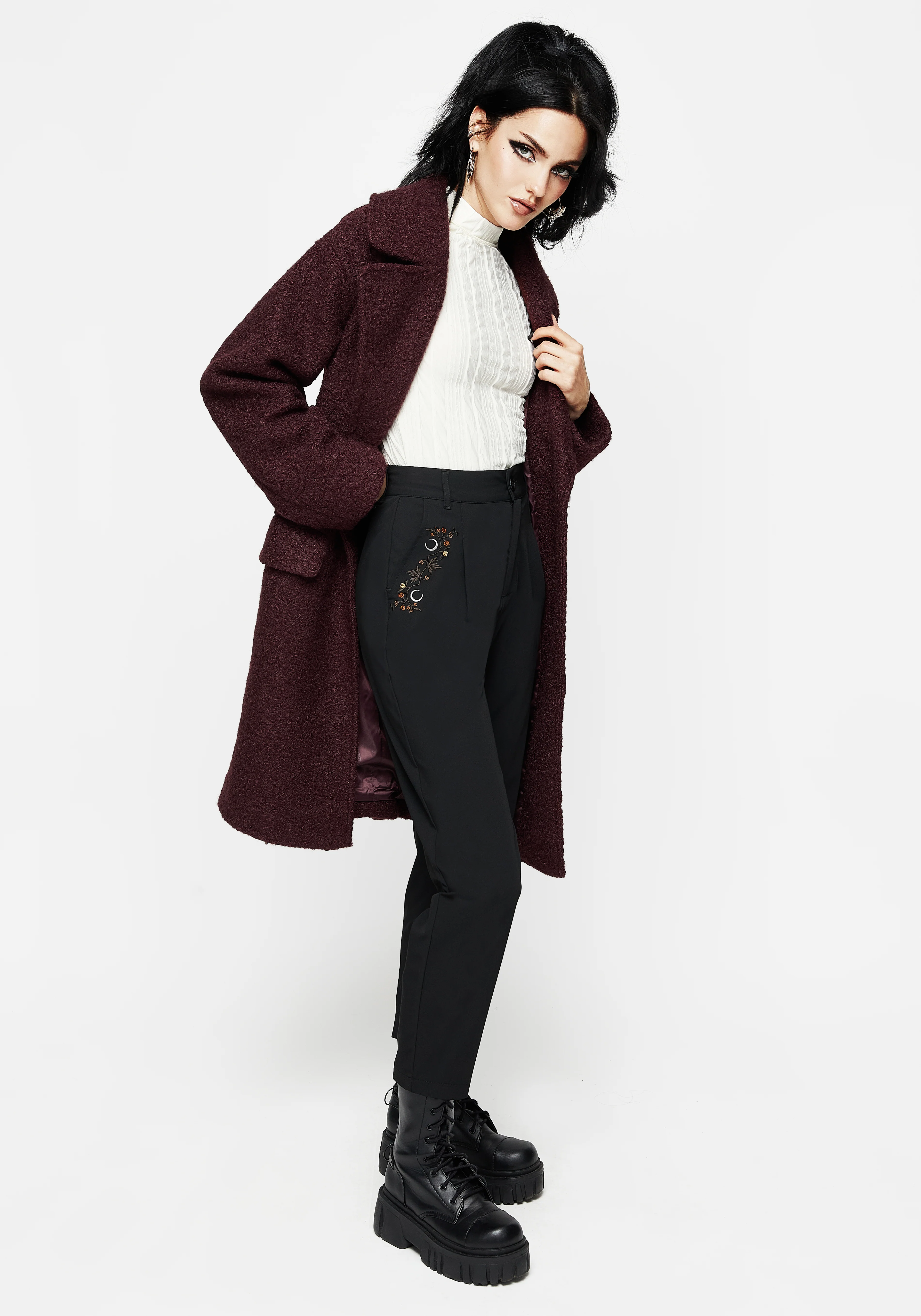 Japonica Floral Moon Embroidered Tapered Trousers - Image 4