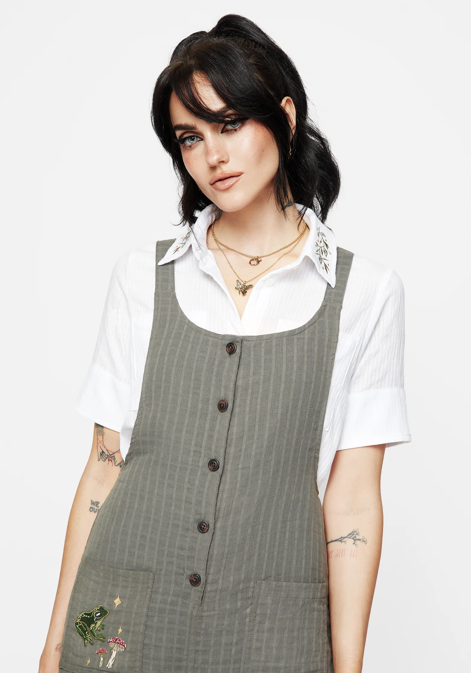 Koax Cotton Check Embroidered Button Up Shirt - Image 6