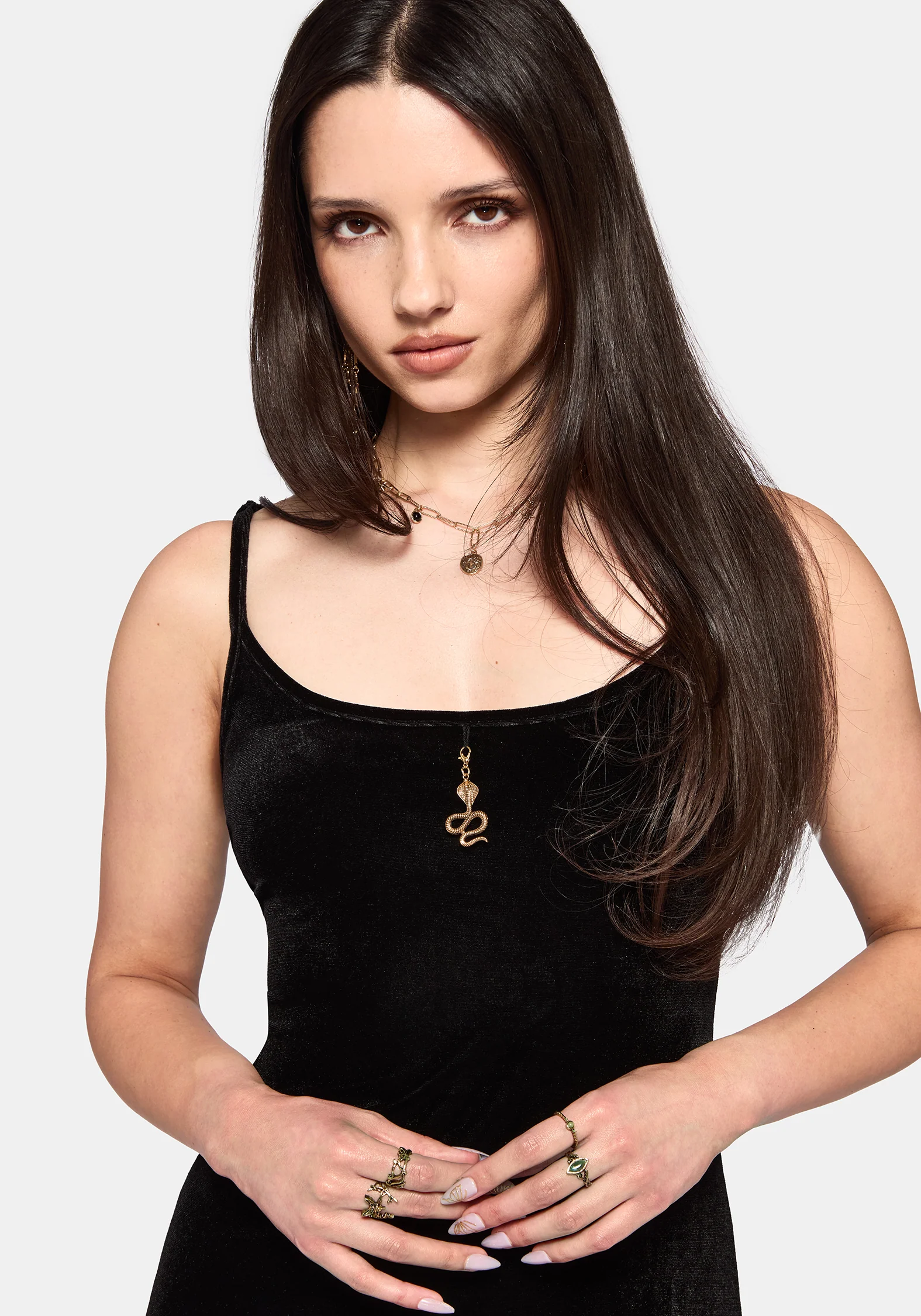 Kobra Embroidered Velour Maxi Slip Dress - Image 5