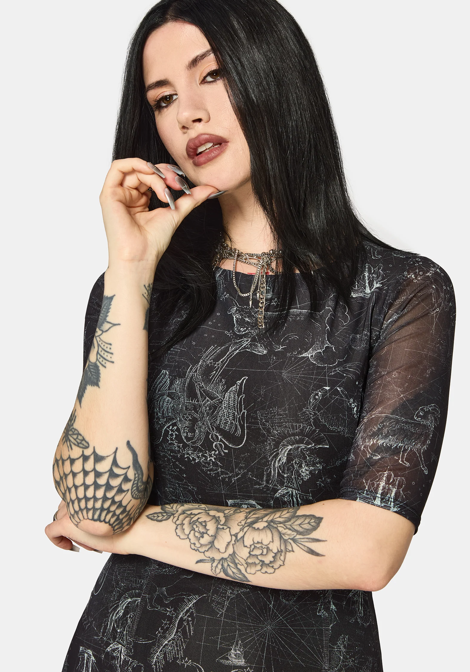 Kosmara Map Print Mini Dress - Image 2