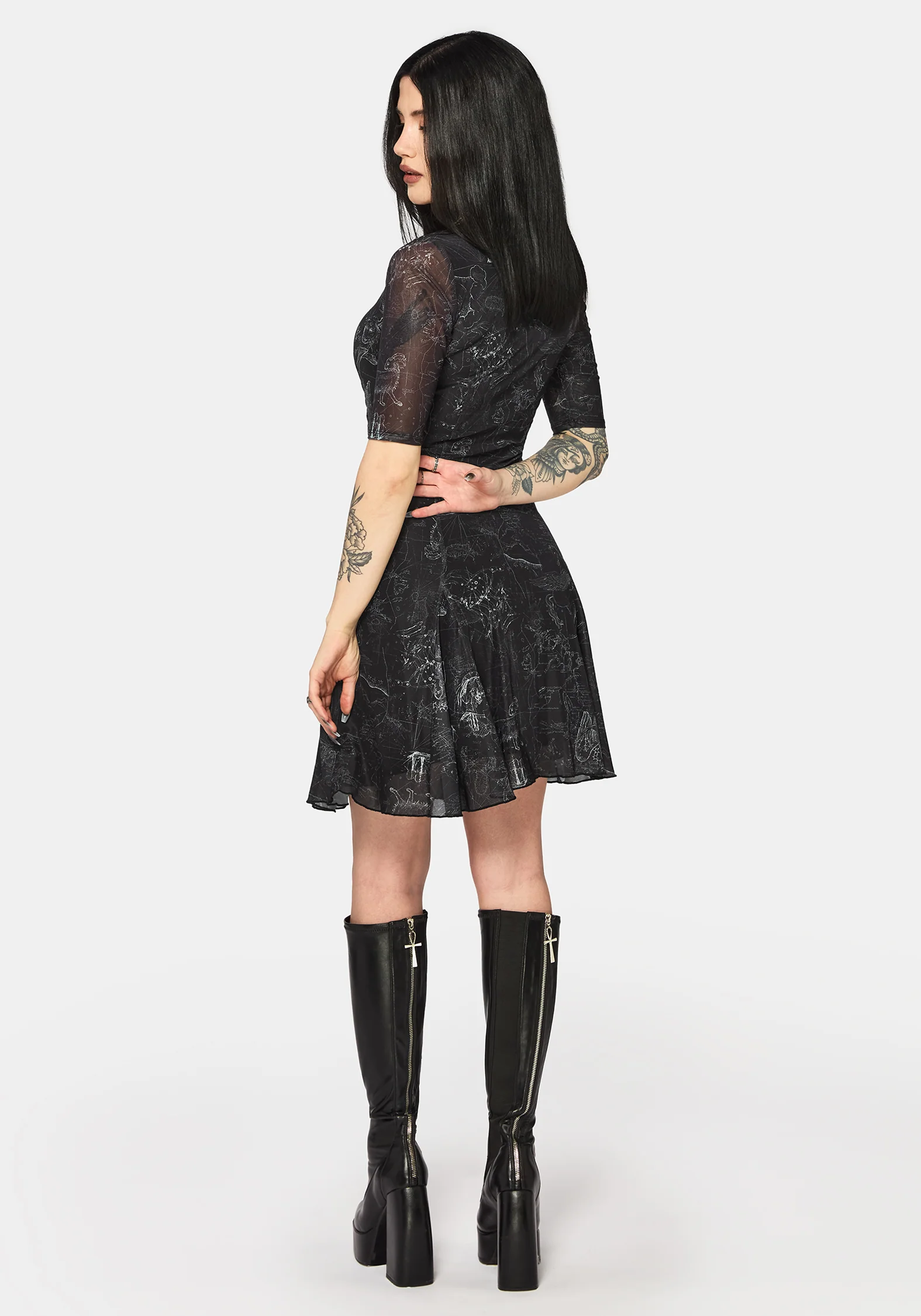 Kosmara Map Print Mini Dress - Image 3