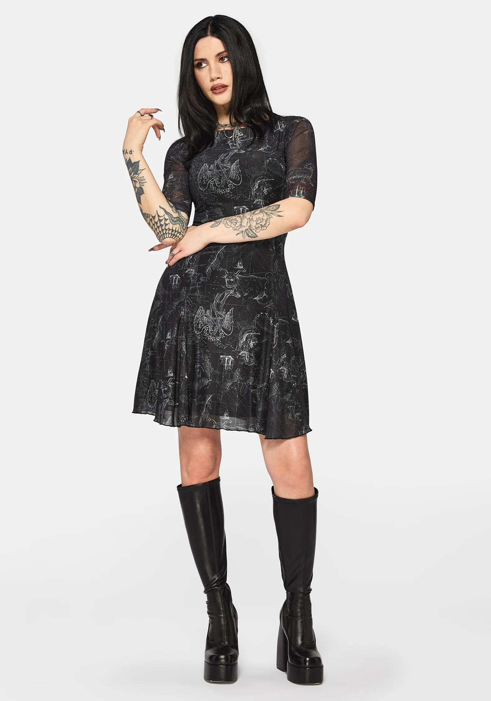Kosmara Map Print Mini Dress - Image 4