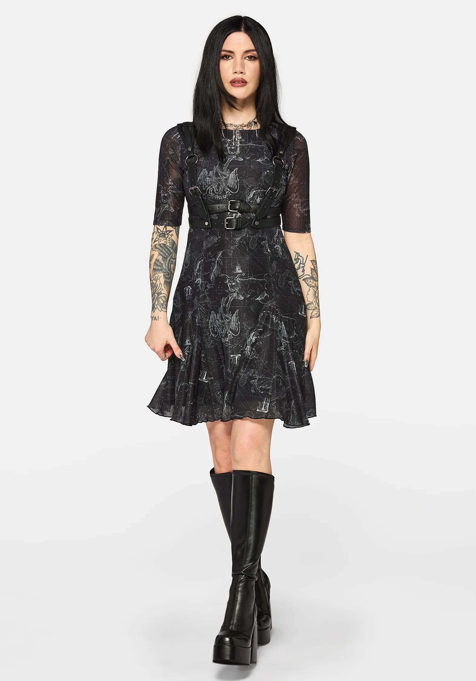 Kosmara Map Print Mini Dress - Image 5