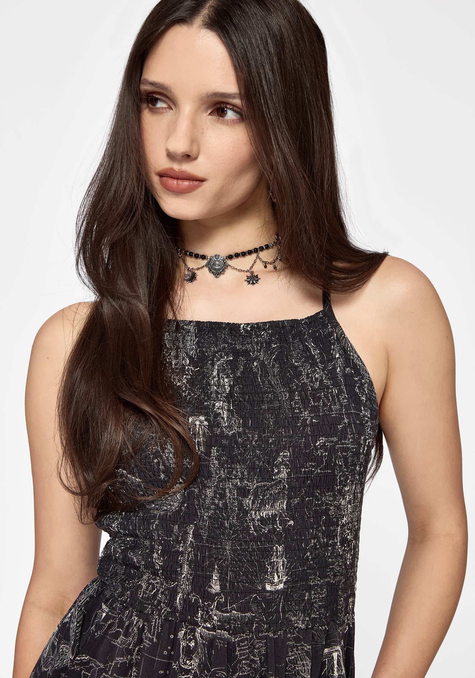 Kosmara Map Print Shirred Cami Playsuit - Image 5