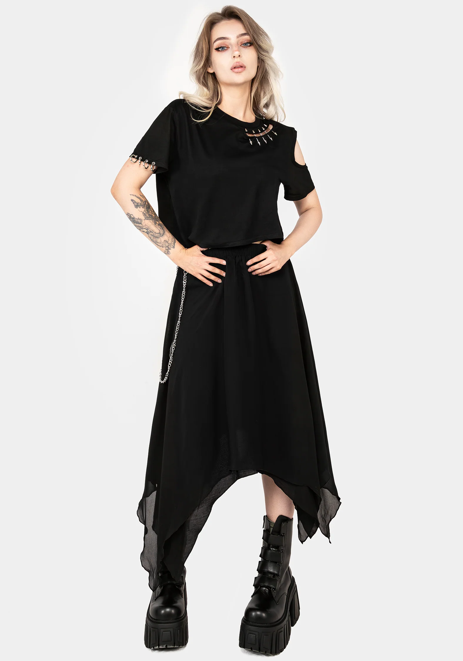 Levitate Chain Detail Midi Skirt - Image 6