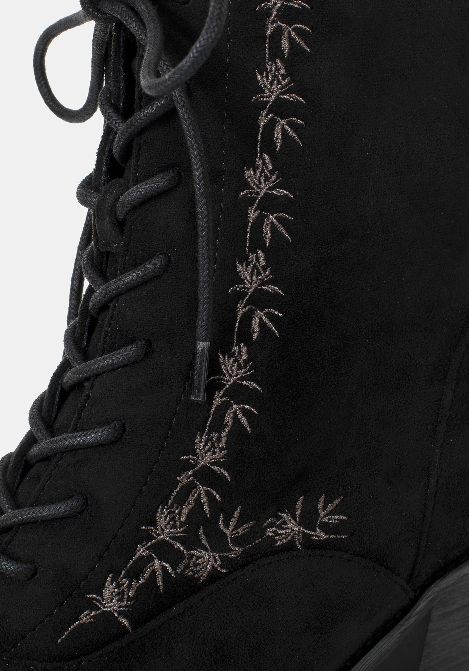 Lilith Suedette Embroidered Boots - Black - Image 7