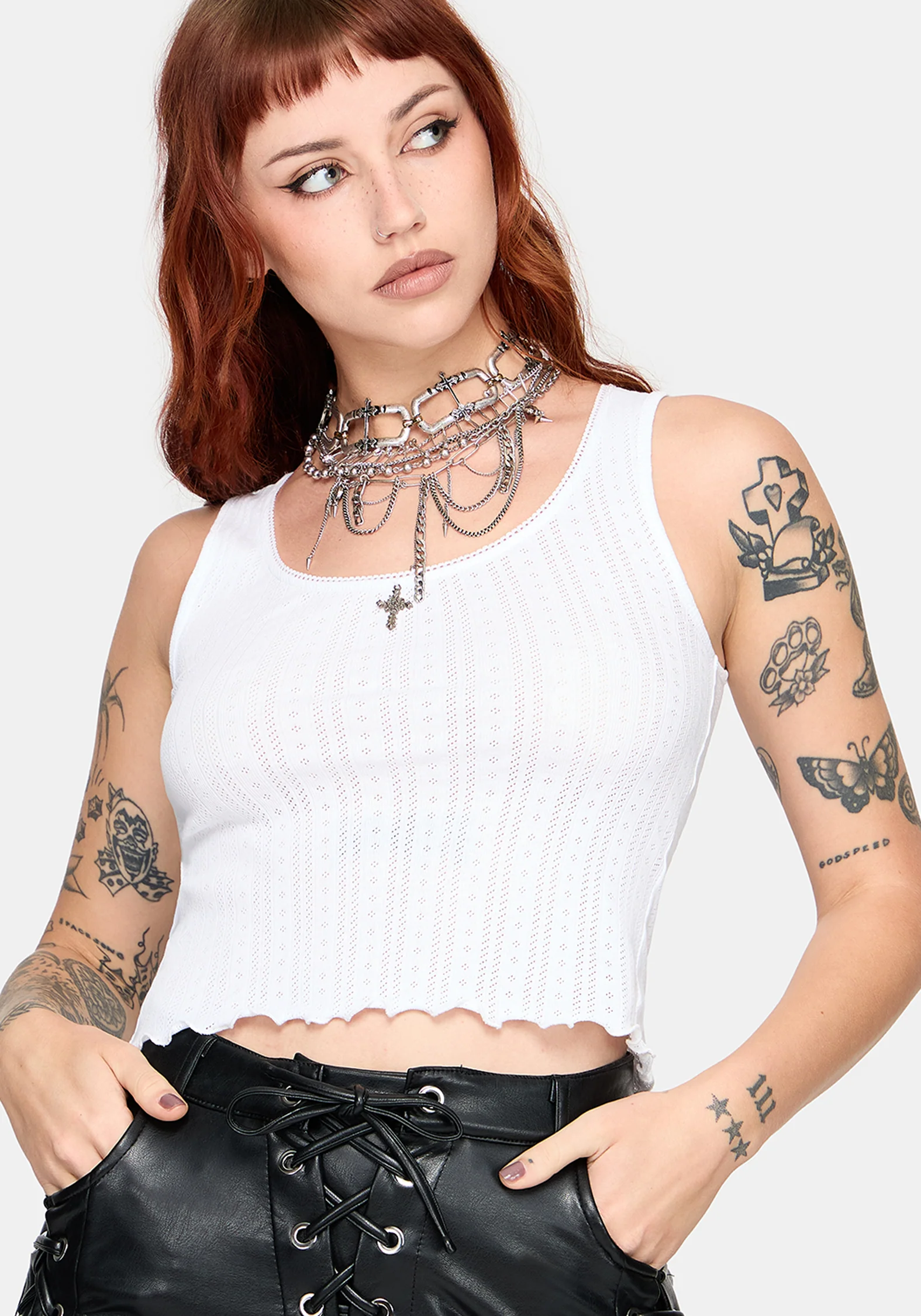 Lucera Pointelle Vest - White - Image 4