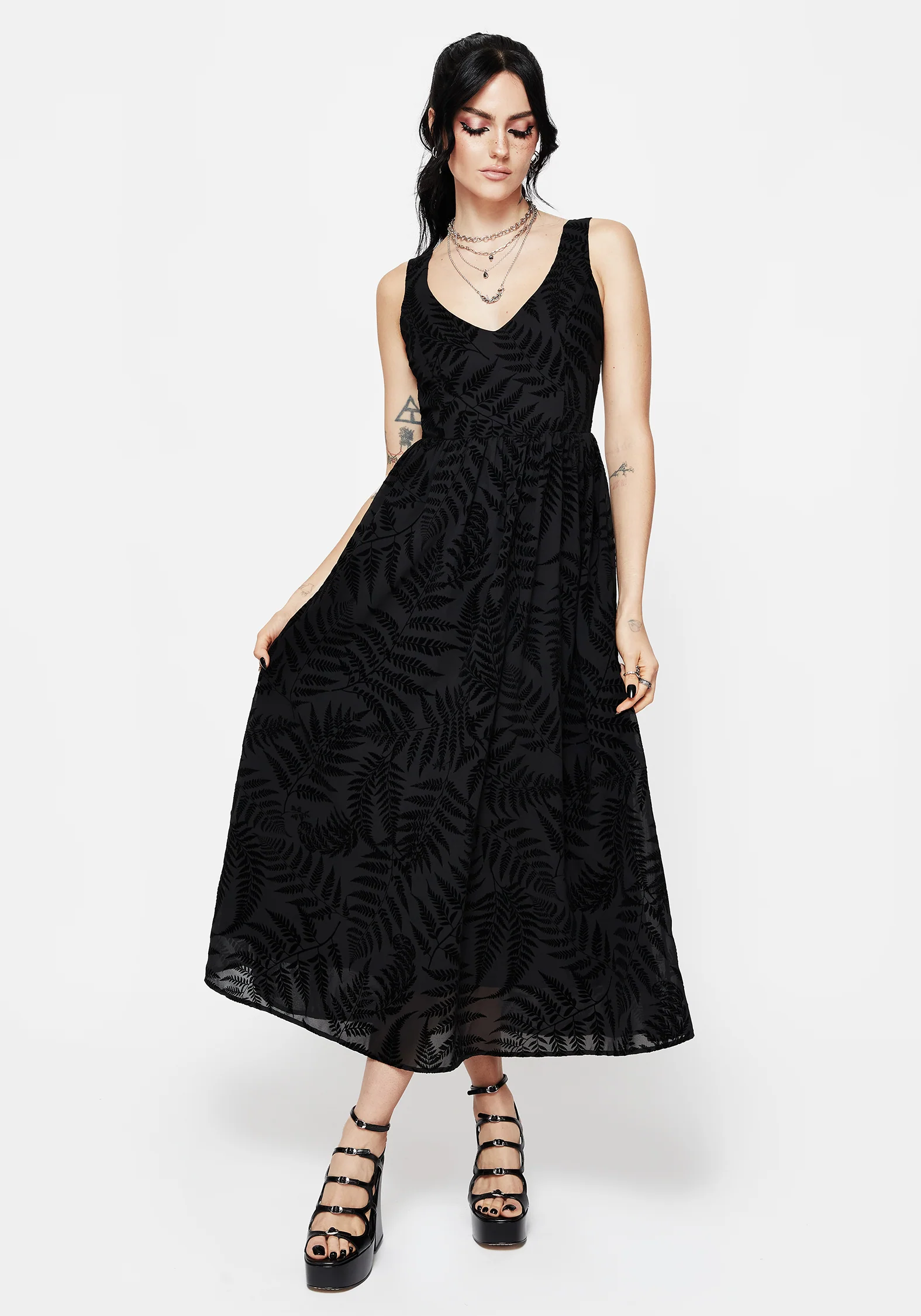 Lunafern Fern Print Cami Midaxi Dress - Image 4