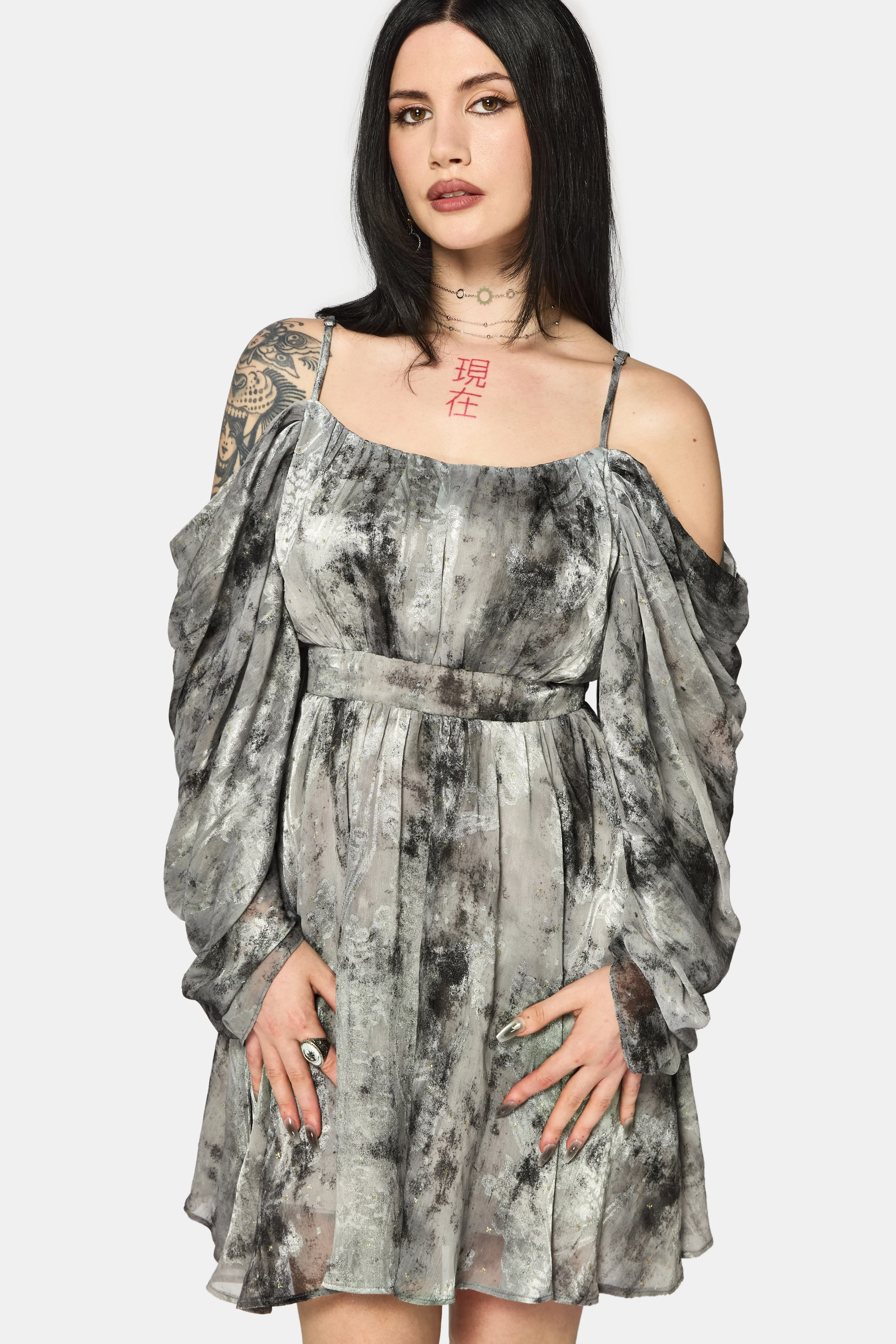 Maddie Cold Shoulder Blouson Mini Dress - Image 6
