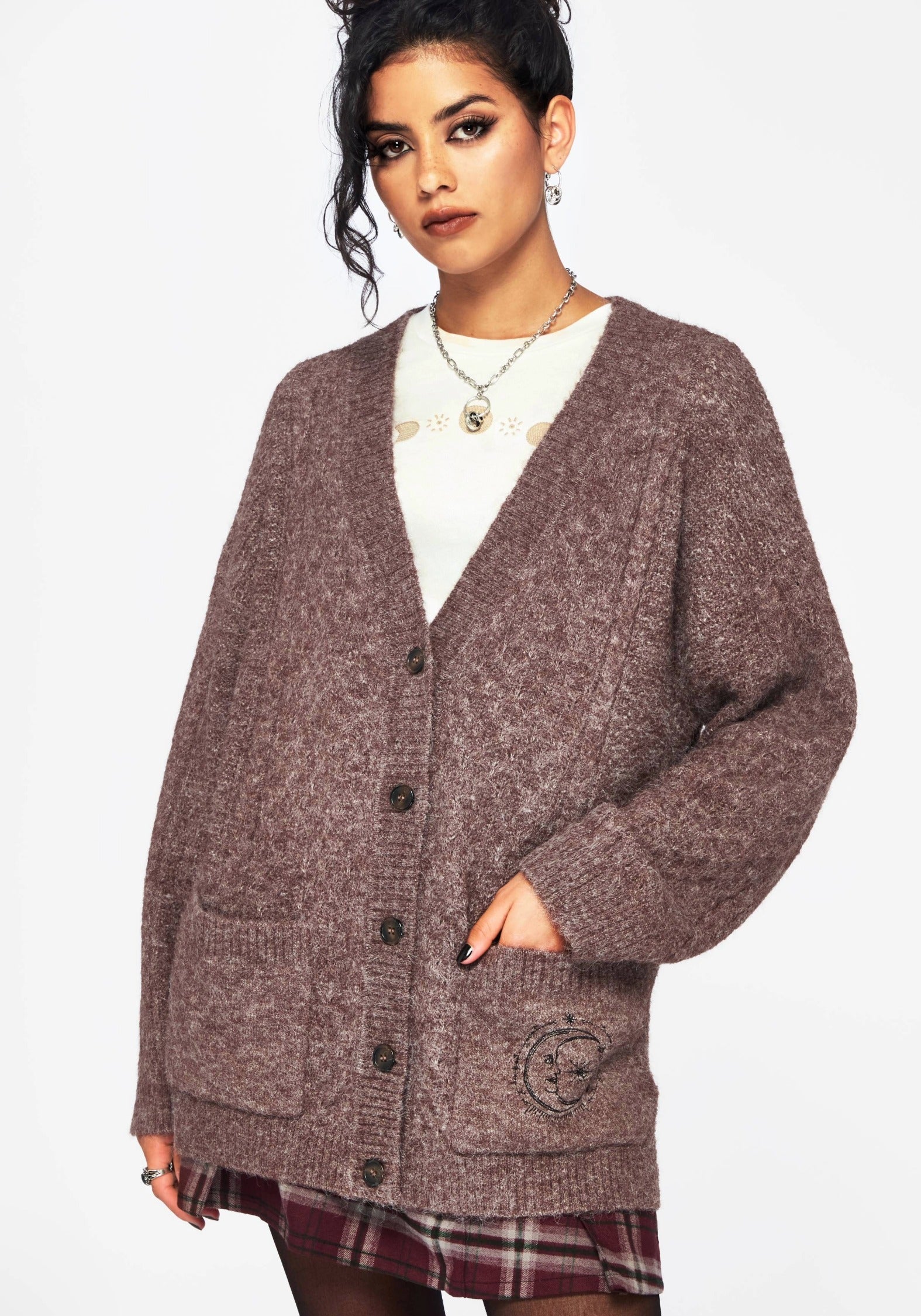 Madeline Embroidered Pointelle Knit Cardigan - Image 3