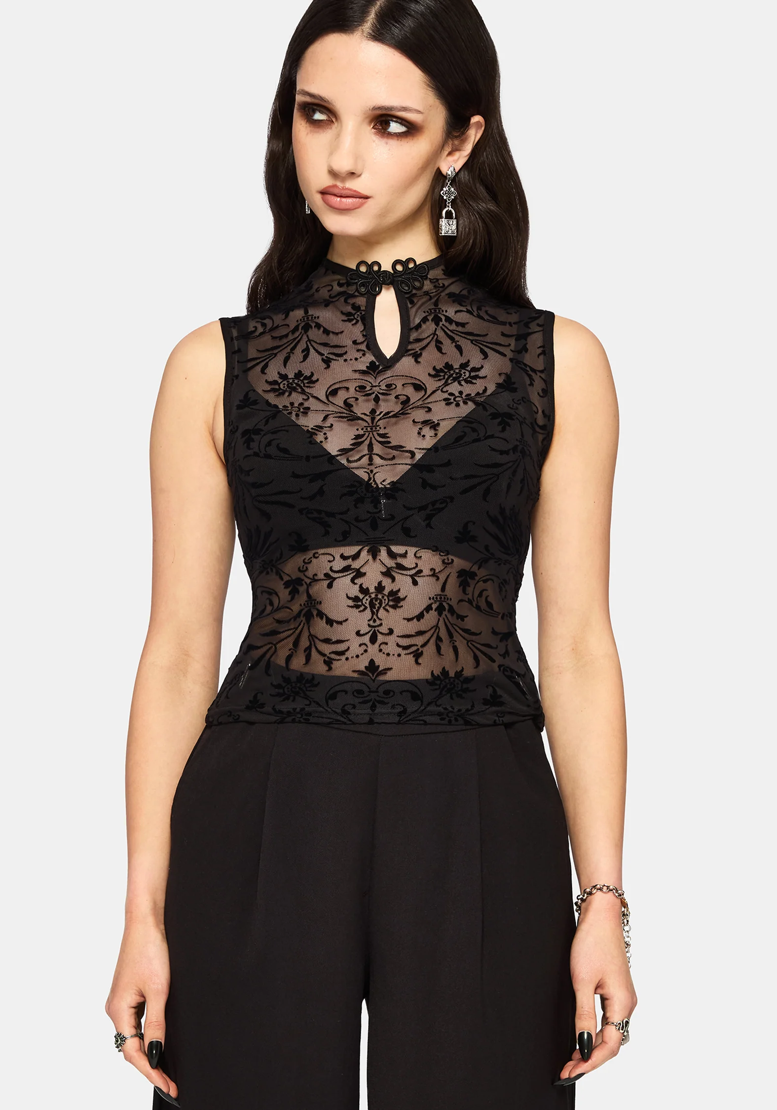 Mae Flock Mesh Keyhole Tank - Image 2