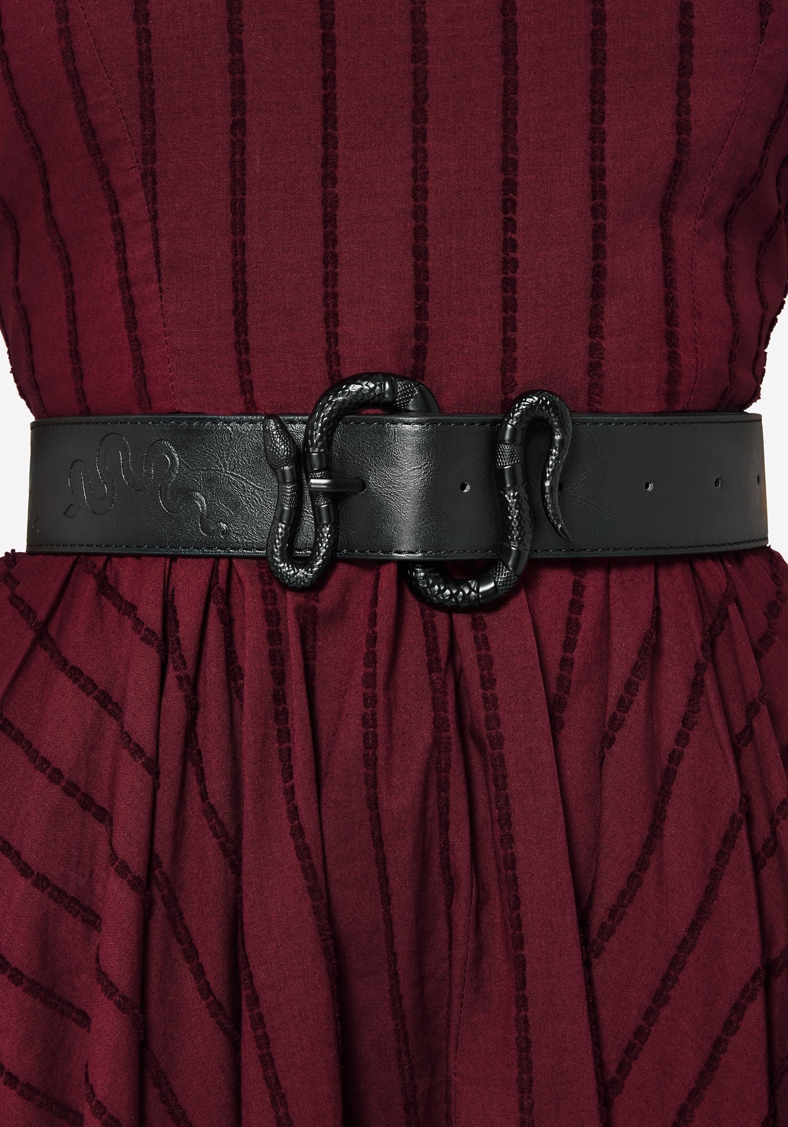 Mamba Debossed Belt With Snake Buckle - Black - Image 3