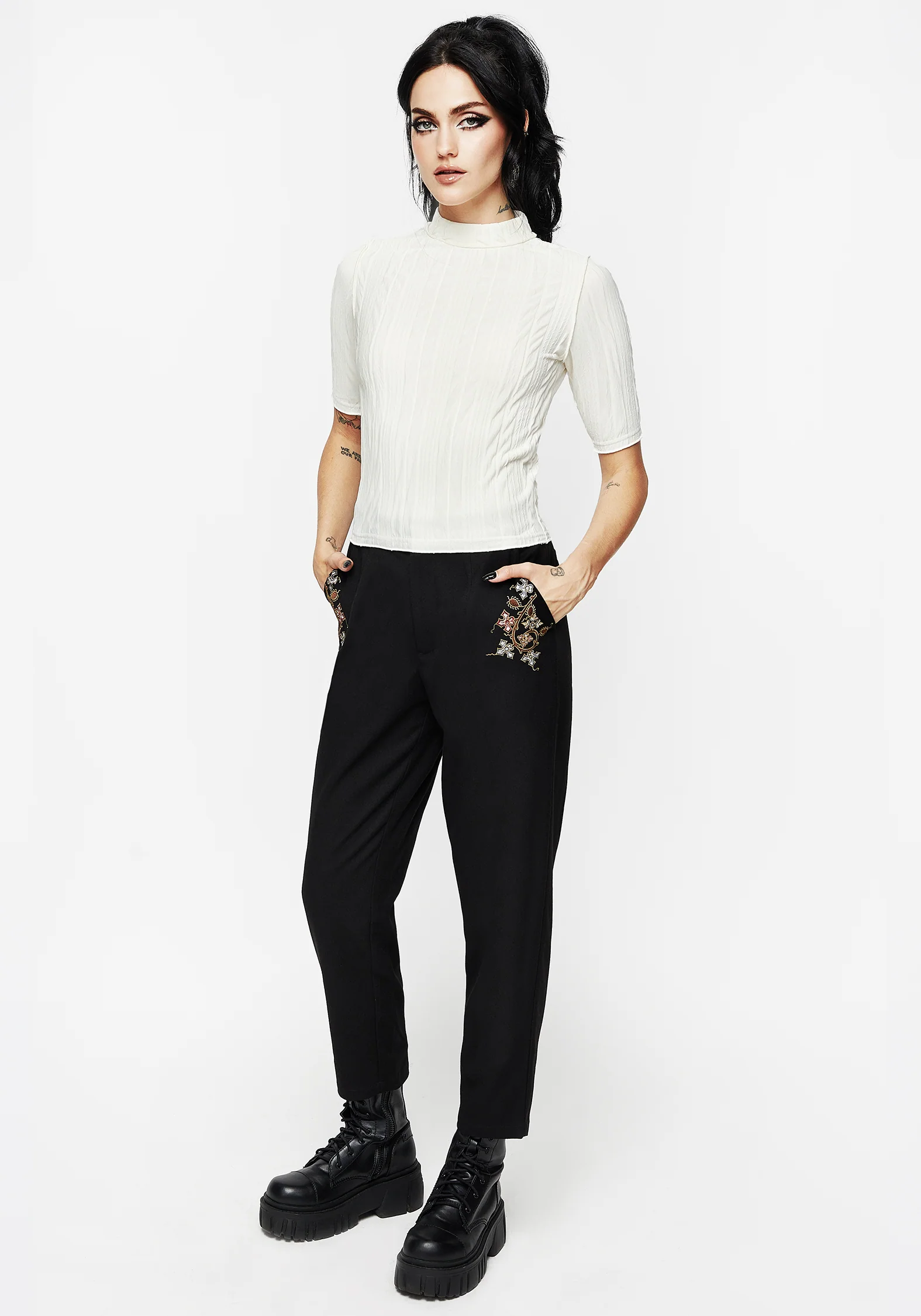 Marsh Lettuce Hem Jersey Crop Top - Image 4