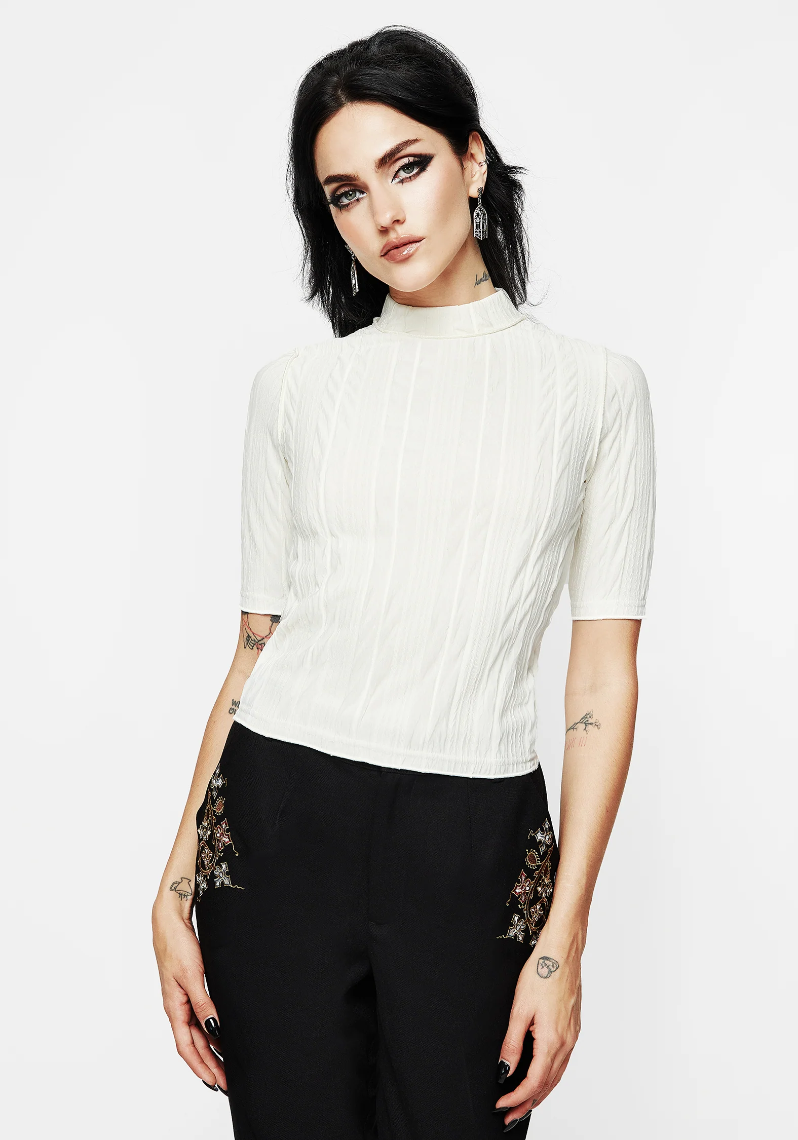 Marsh Lettuce Hem Jersey Crop Top - Image 6