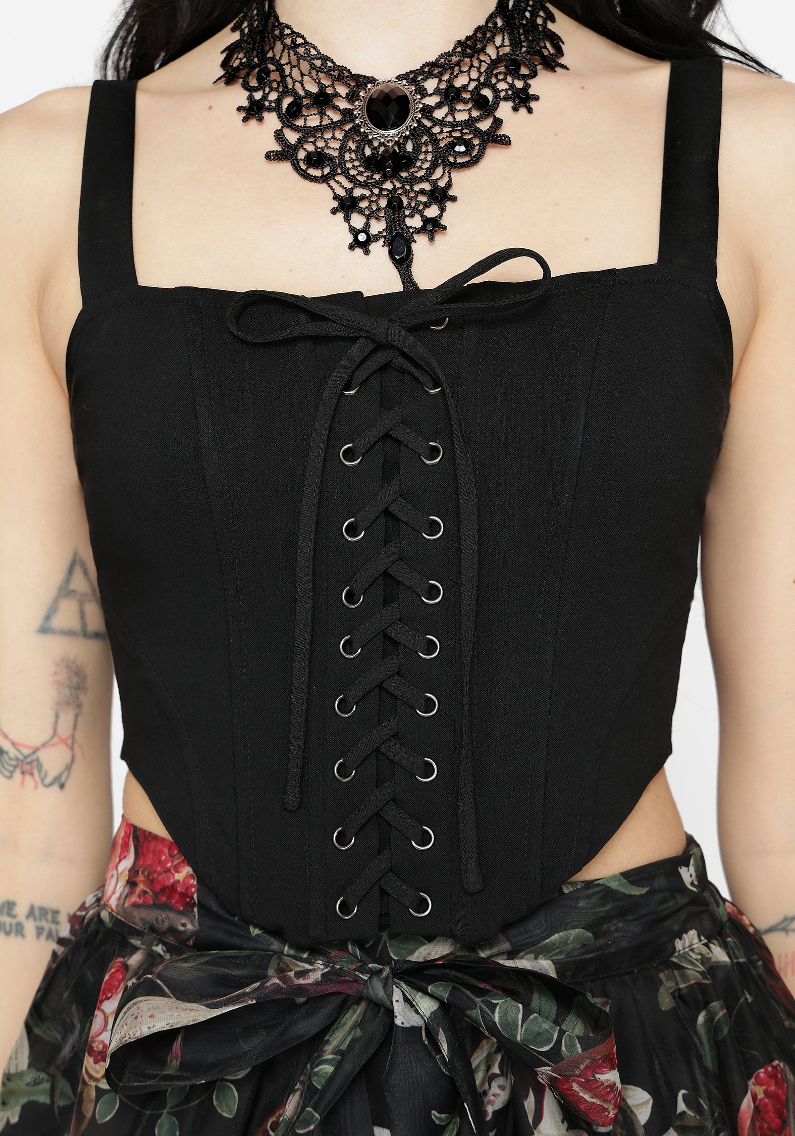 Miranda Lace Up Corset Top - Image 2