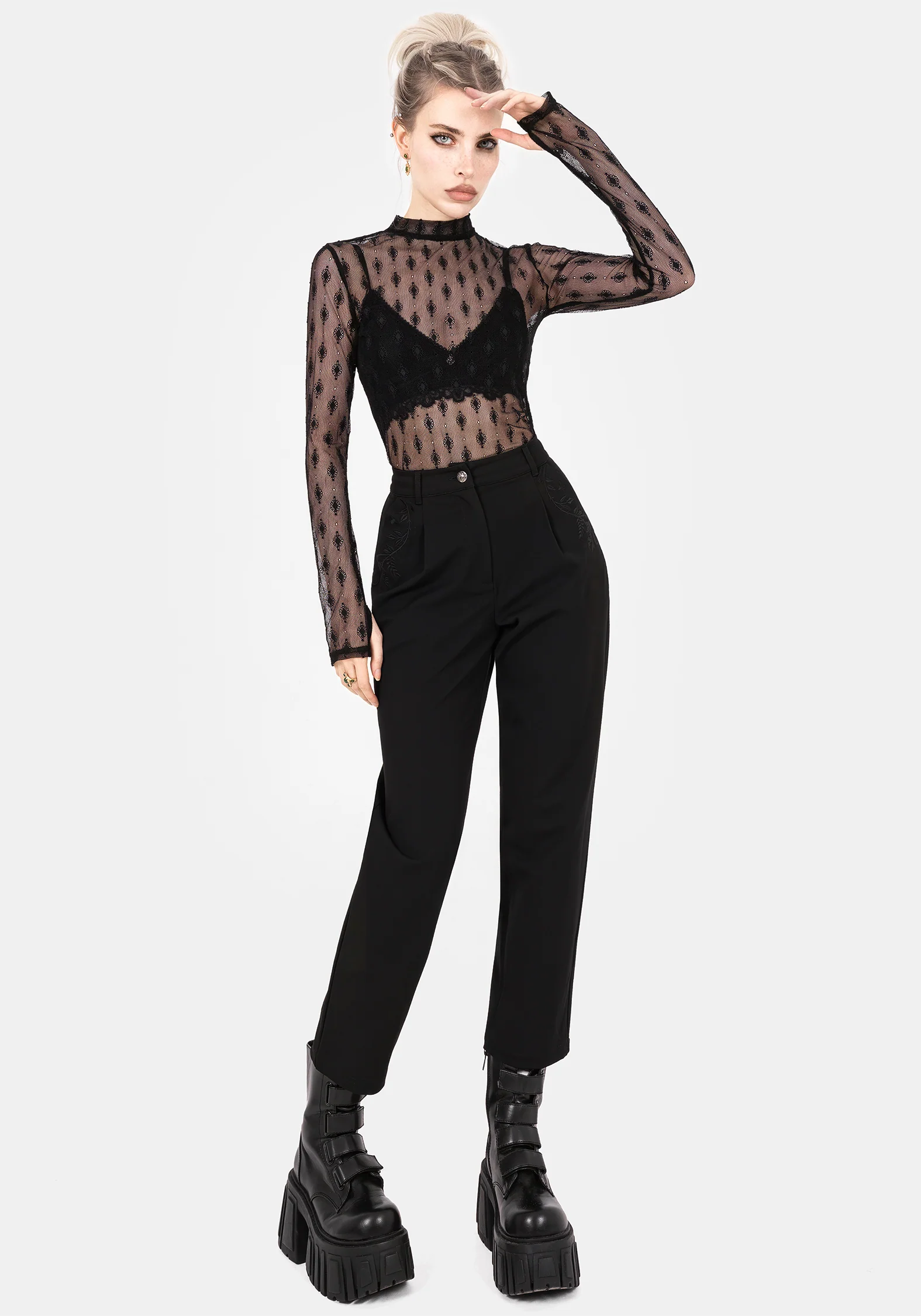 Mona Embroidered Tapered Trousers - Image 5