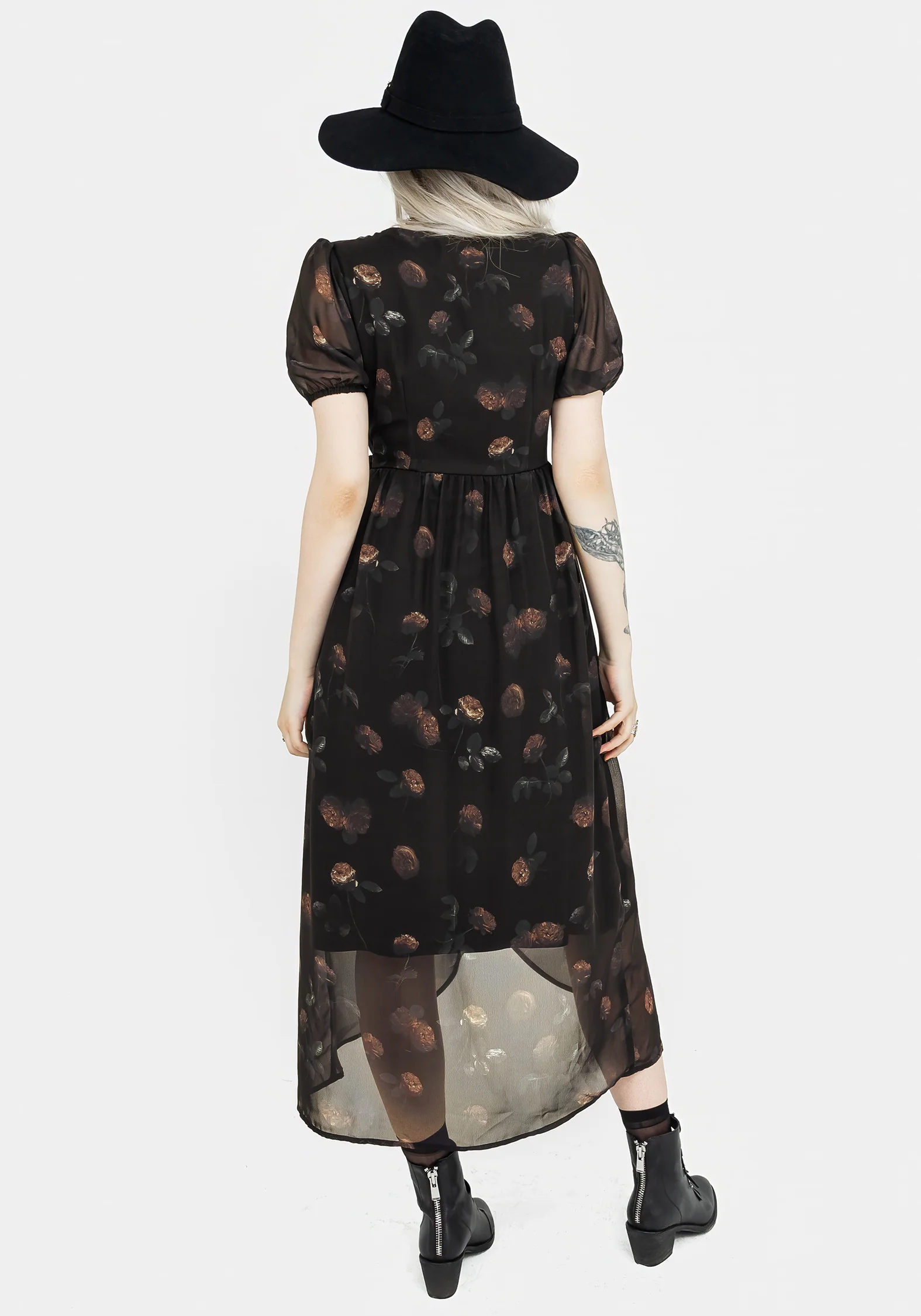 Monica Floral Chiffon Midi Wrap Dress - Image 3