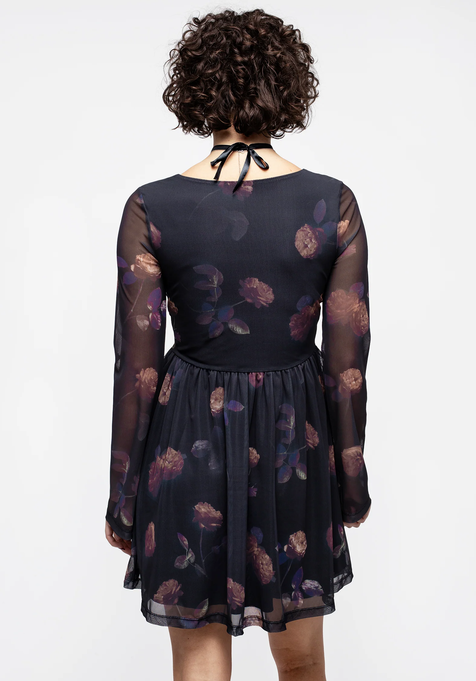 Monica Floral Mesh Skater Dress - Image 3