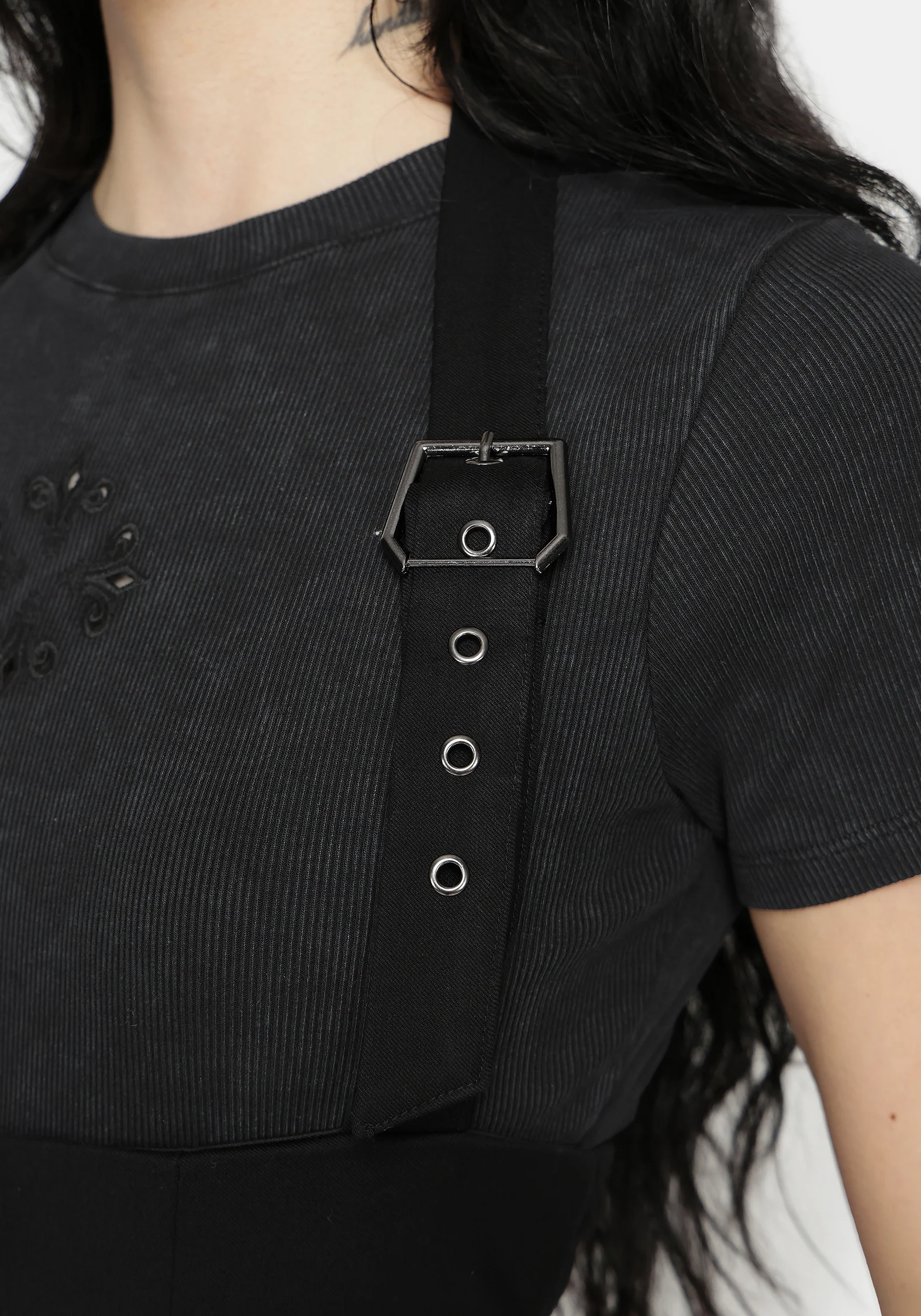 New Age Halter Neck Pinafore Midi Dress - Black - Image 4