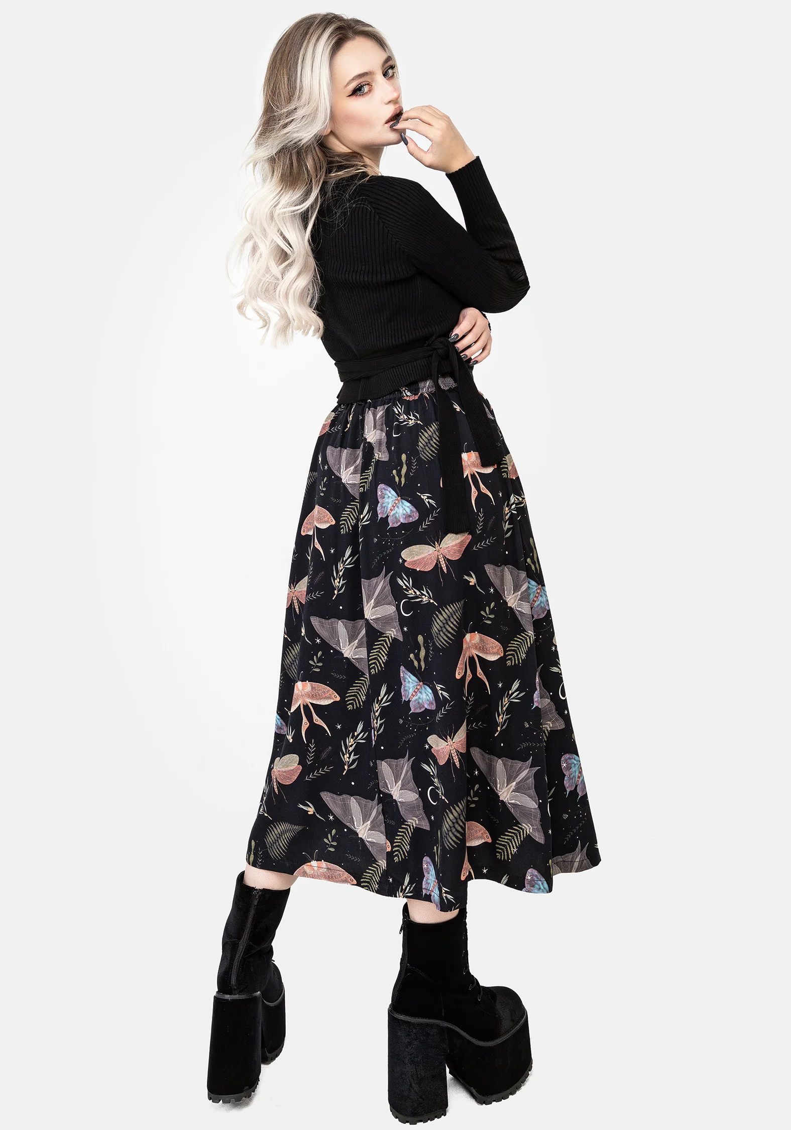 Nightmoth Button Up Midi Skirt - Image 3