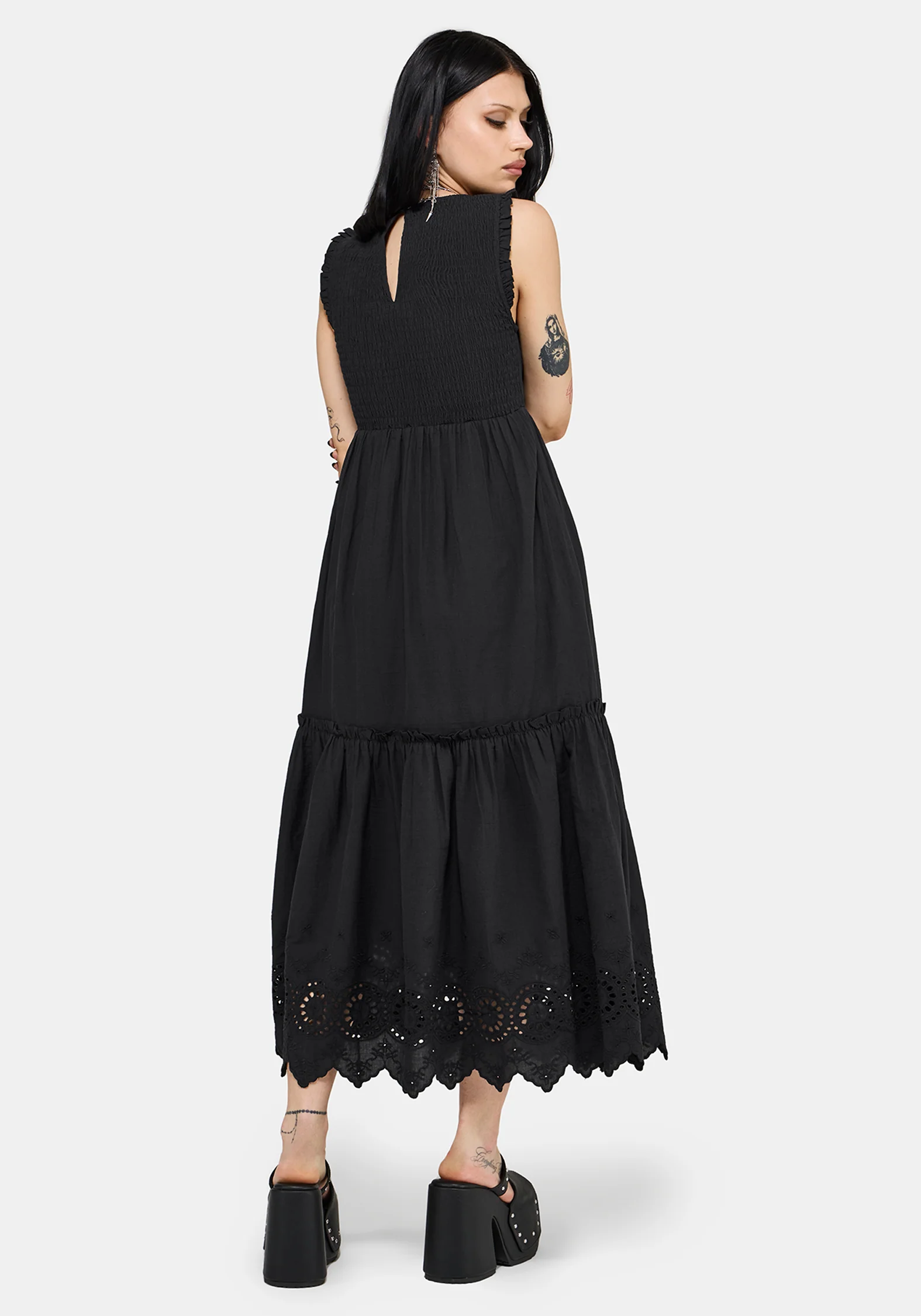 Noirette Broderie Midi Dress - Image 3