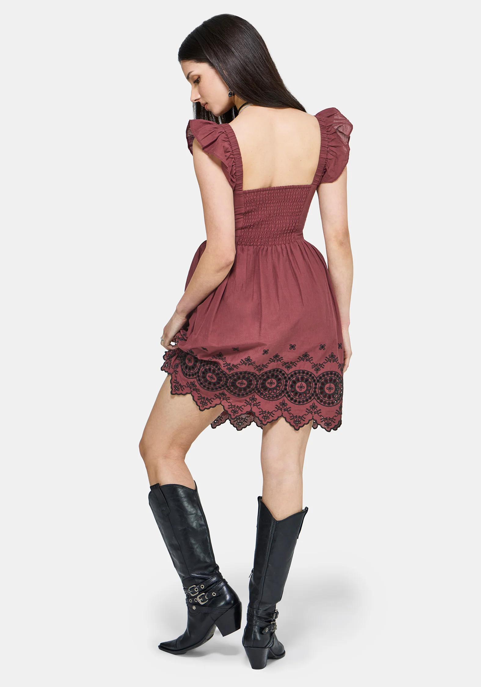 Noirette Broderie Mini Dress - Image 5